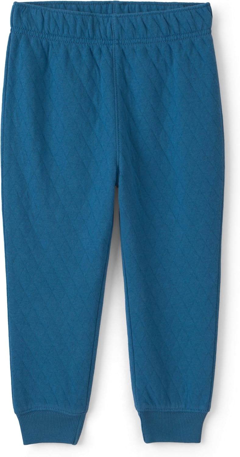 image:imageCarters Baby Boys 2piece Pant Set Navy Blue Grey Little Champ PrintBlue Quilted
