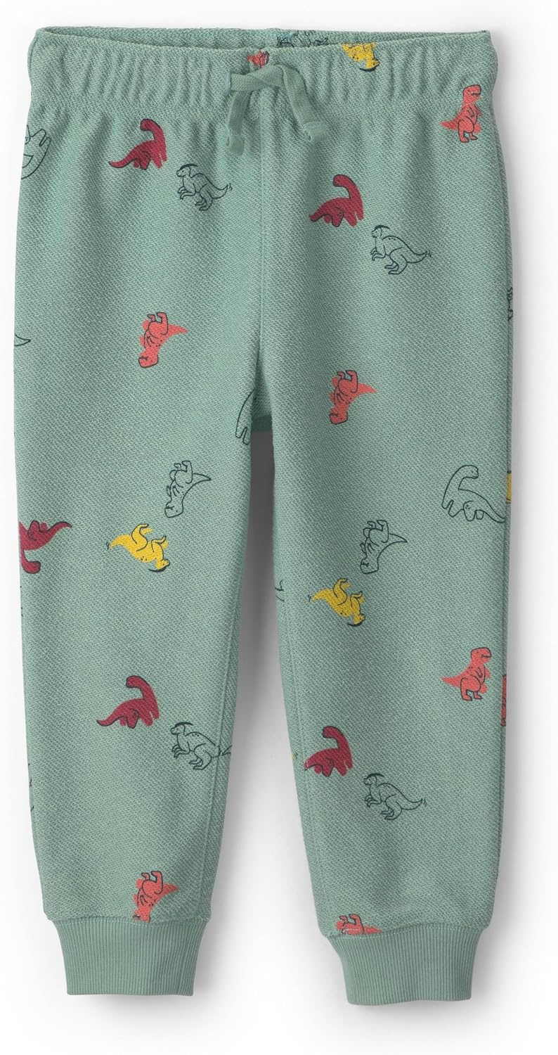 image:imageCarters Baby Boys 2piece Pant Set Navy Blue Grey Little Champ PrintGreen Dino Print