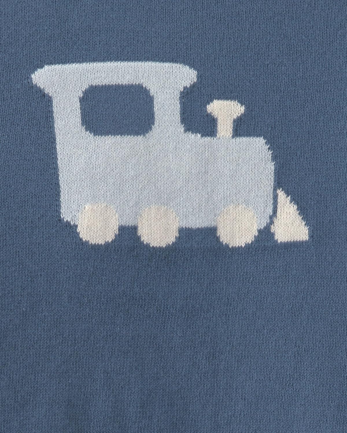 image:imageCarters Baby Boys 2piece Sweater Knit Set Blue Train IntarsiaBlue Train Intarsia