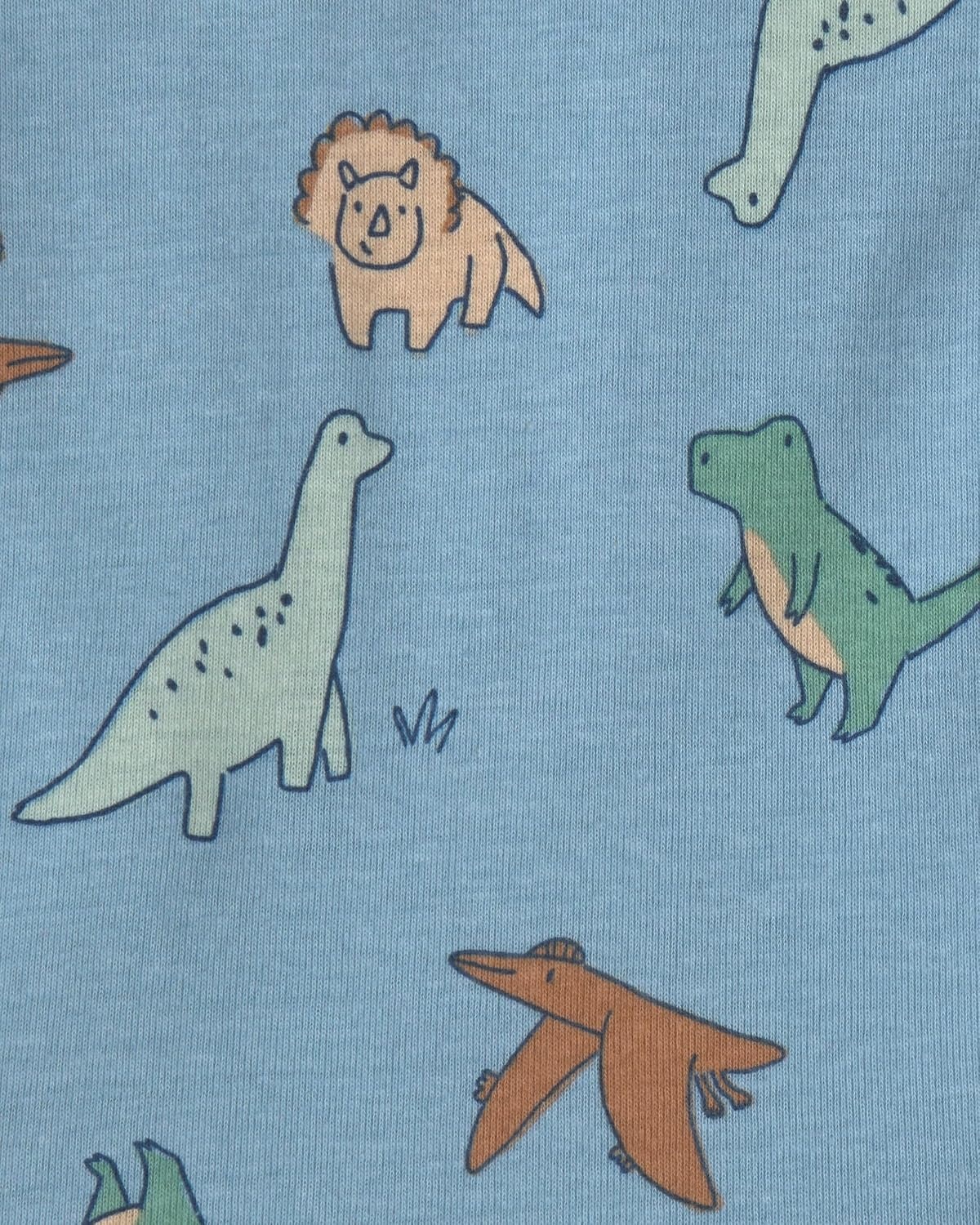 image:imageCarters Baby Boys 4pack Long Sleeve BodysuitsBlue Green Dino