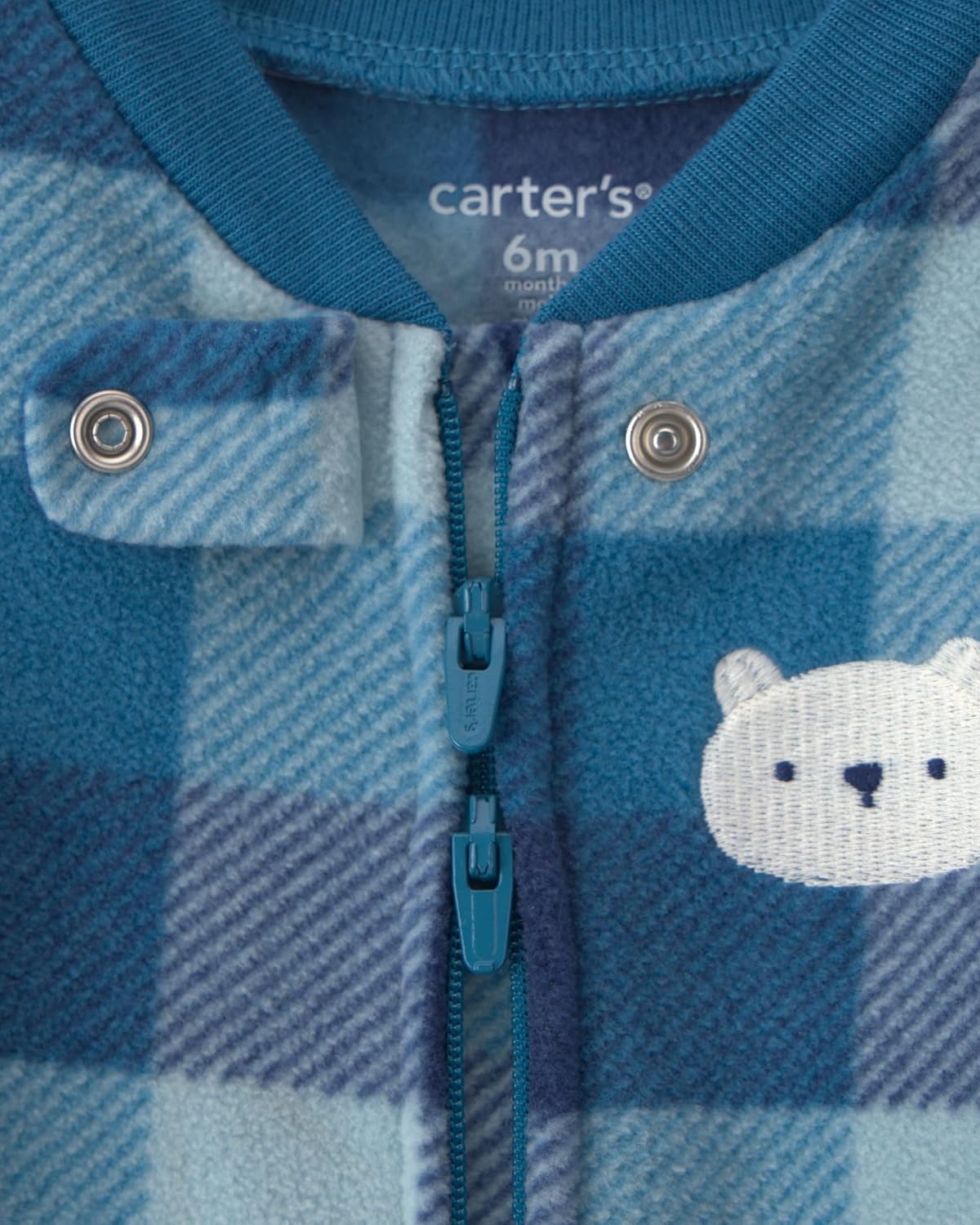 image:imageCarters Baby Boys Fleece Sleep and PlayBlue Bear Plaid