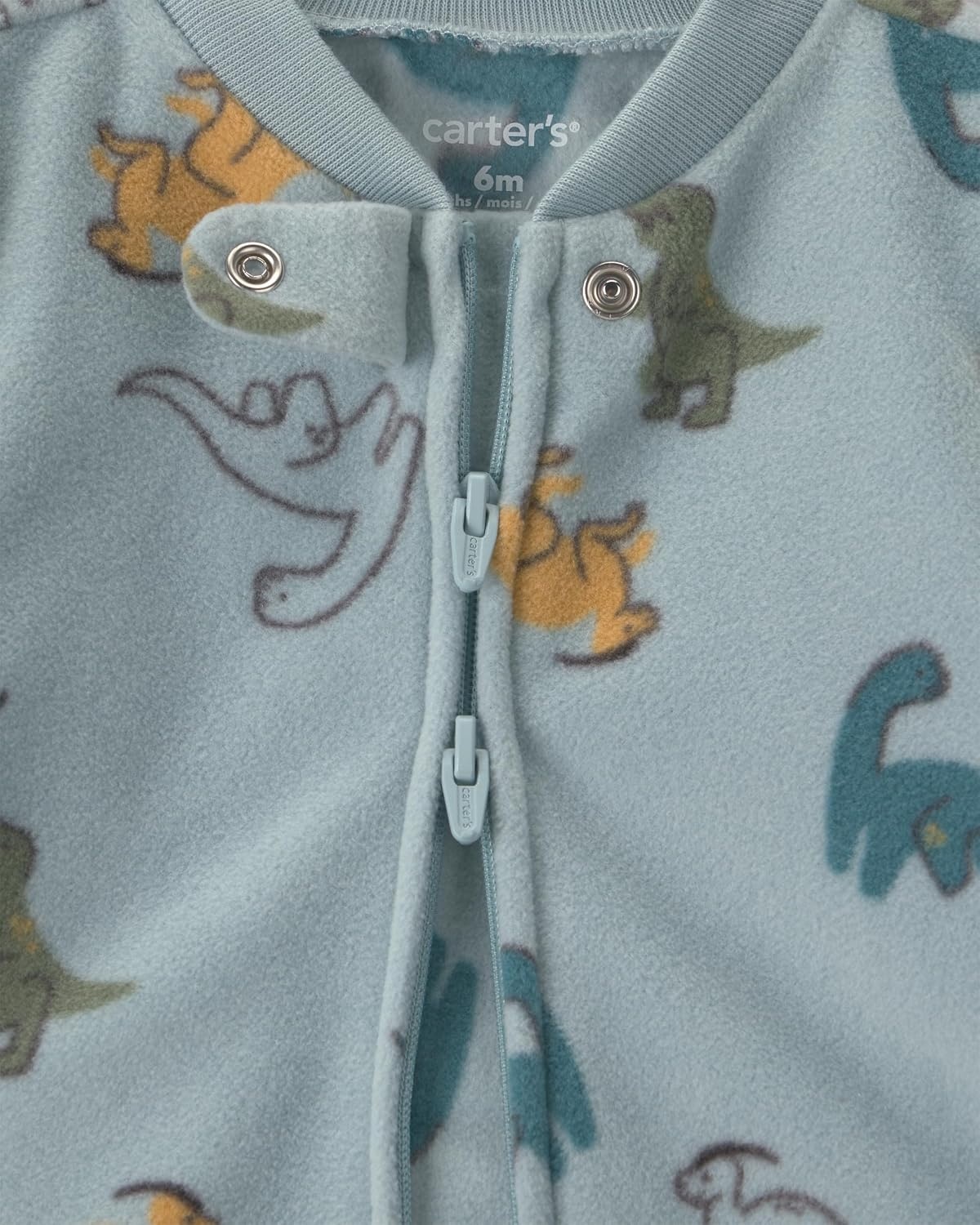 image:imageCarters Baby Boys Fleece Sleep and PlayBlue Dinosaur Print