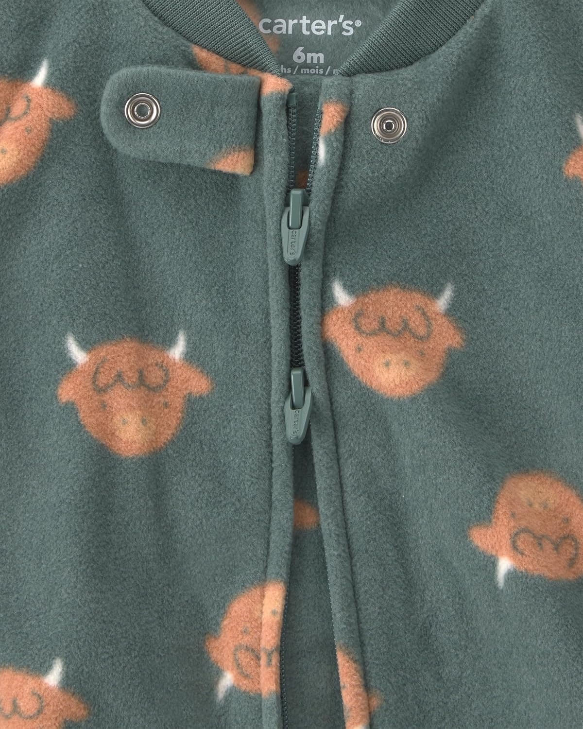 image:imageCarters Baby Boys Fleece Sleep and PlayGreen Highland Cow