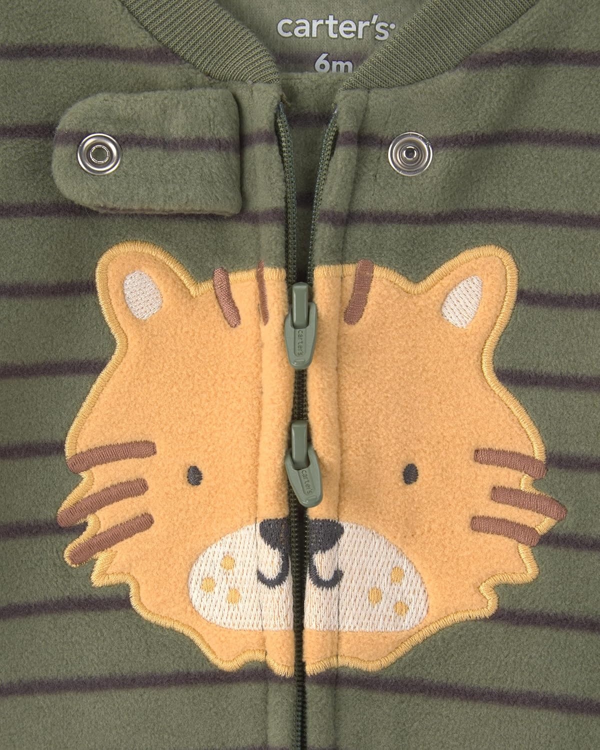 image:imageCarters Baby Boys Fleece Sleep and PlayGreen Stripe