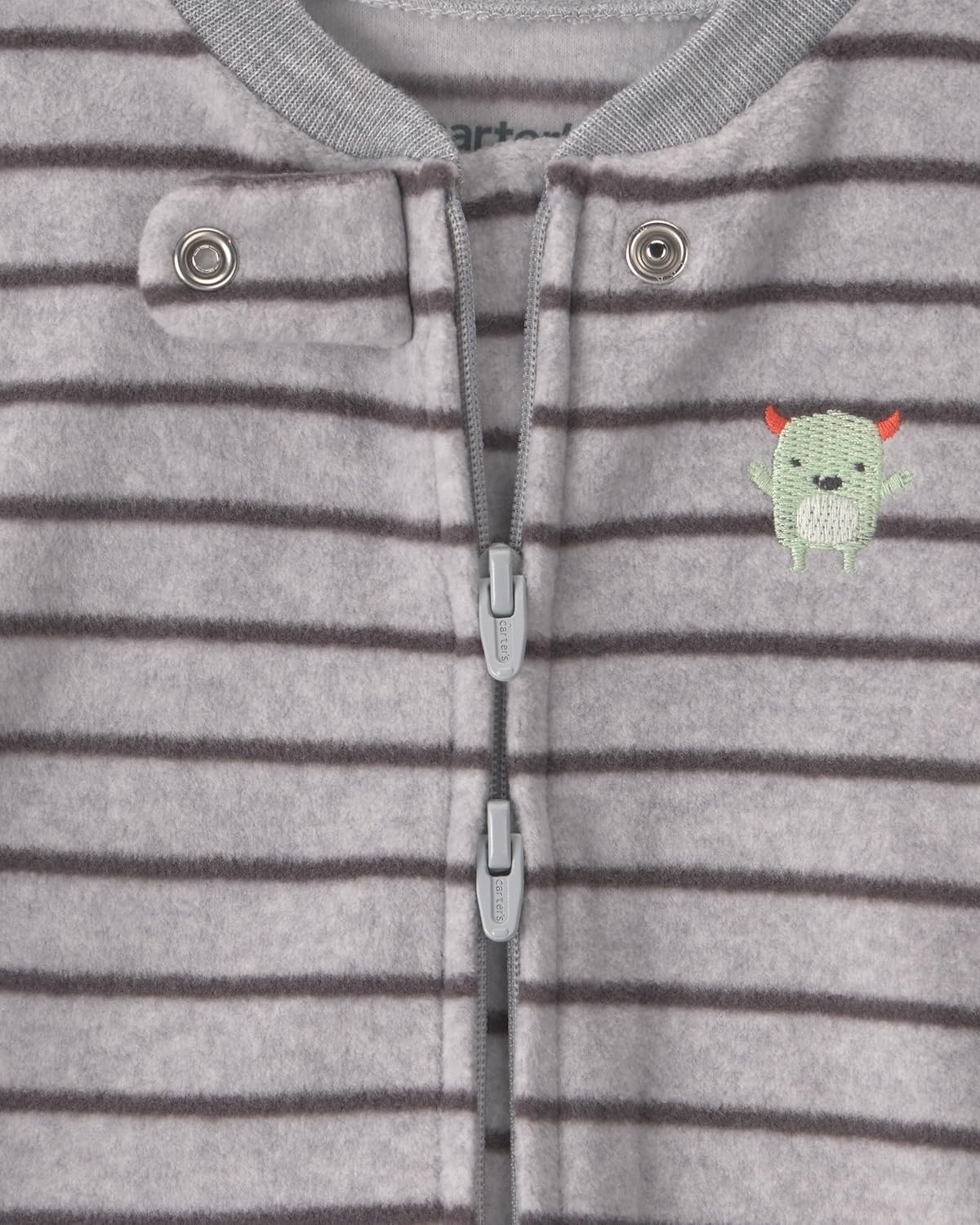 image:imageCarters Baby Boys Fleece Sleep and PlayGrey Monster Foot Art