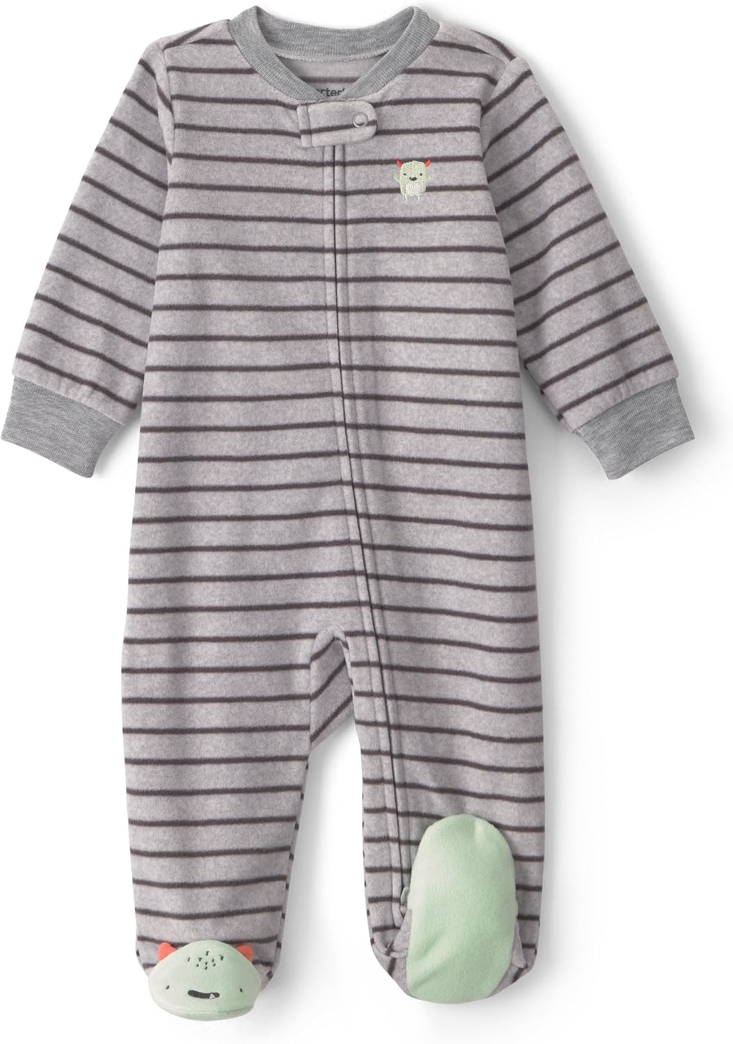image:imageCarters Baby Boys Fleece Sleep and PlayGrey Monster Foot Art