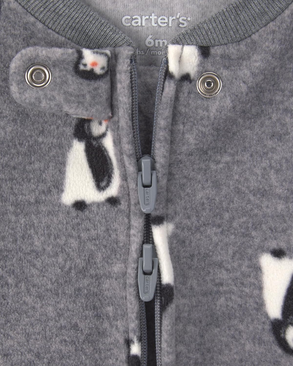image:imageCarters Baby Boys Fleece Sleep and PlayGrey Penguin