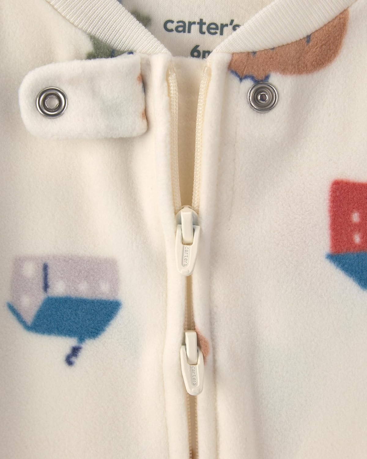 image:imageCarters Baby Boys Fleece Sleep and PlayIvory Cream Bear Cabin