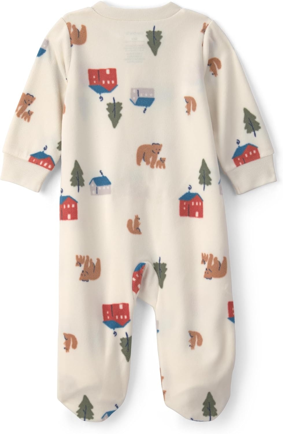 image:imageCarters Baby Boys Fleece Sleep and PlayIvory Cream Bear Cabin