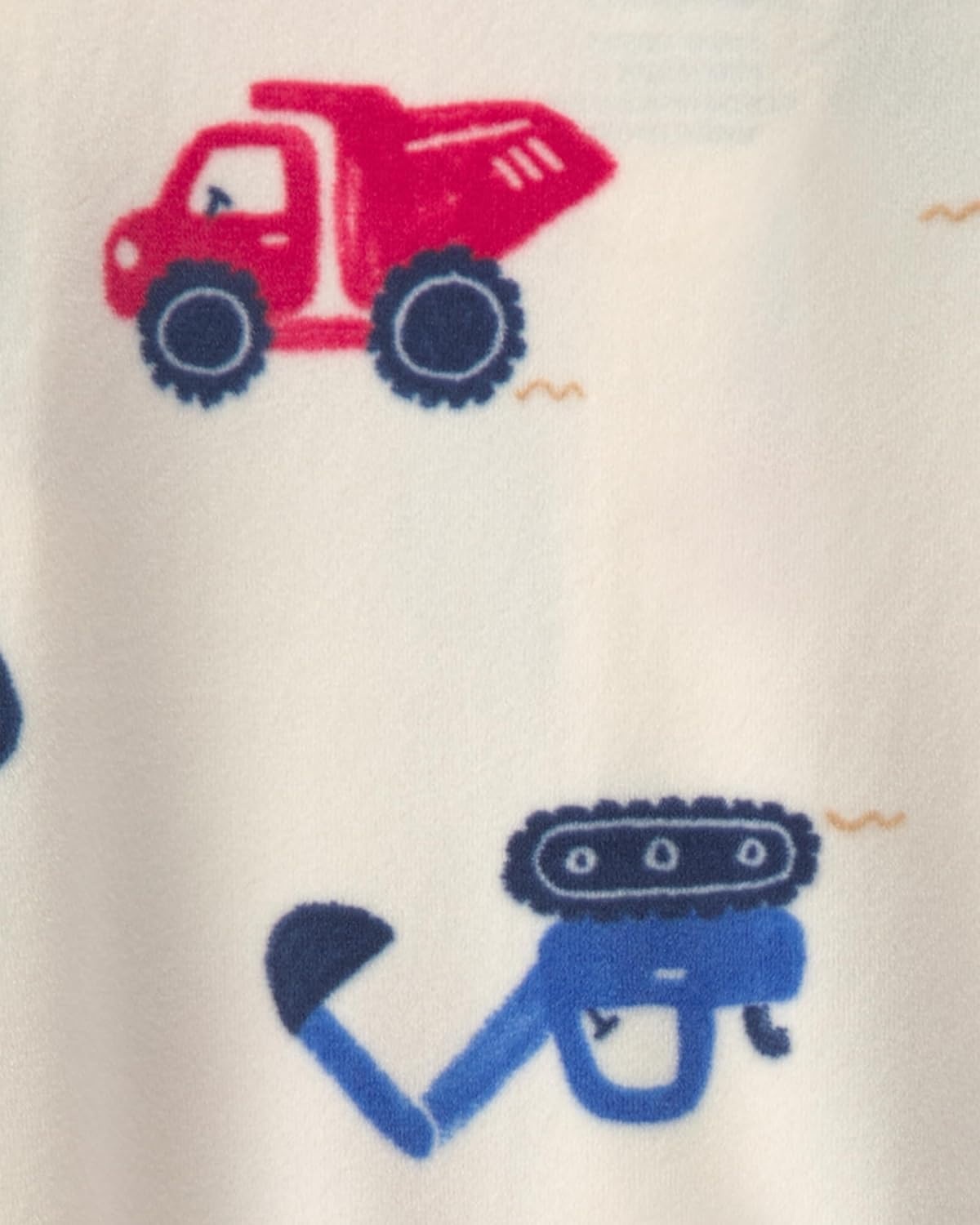 image:imageCarters Baby Boys Fleece Sleep and PlayIvory Cream Construction Print