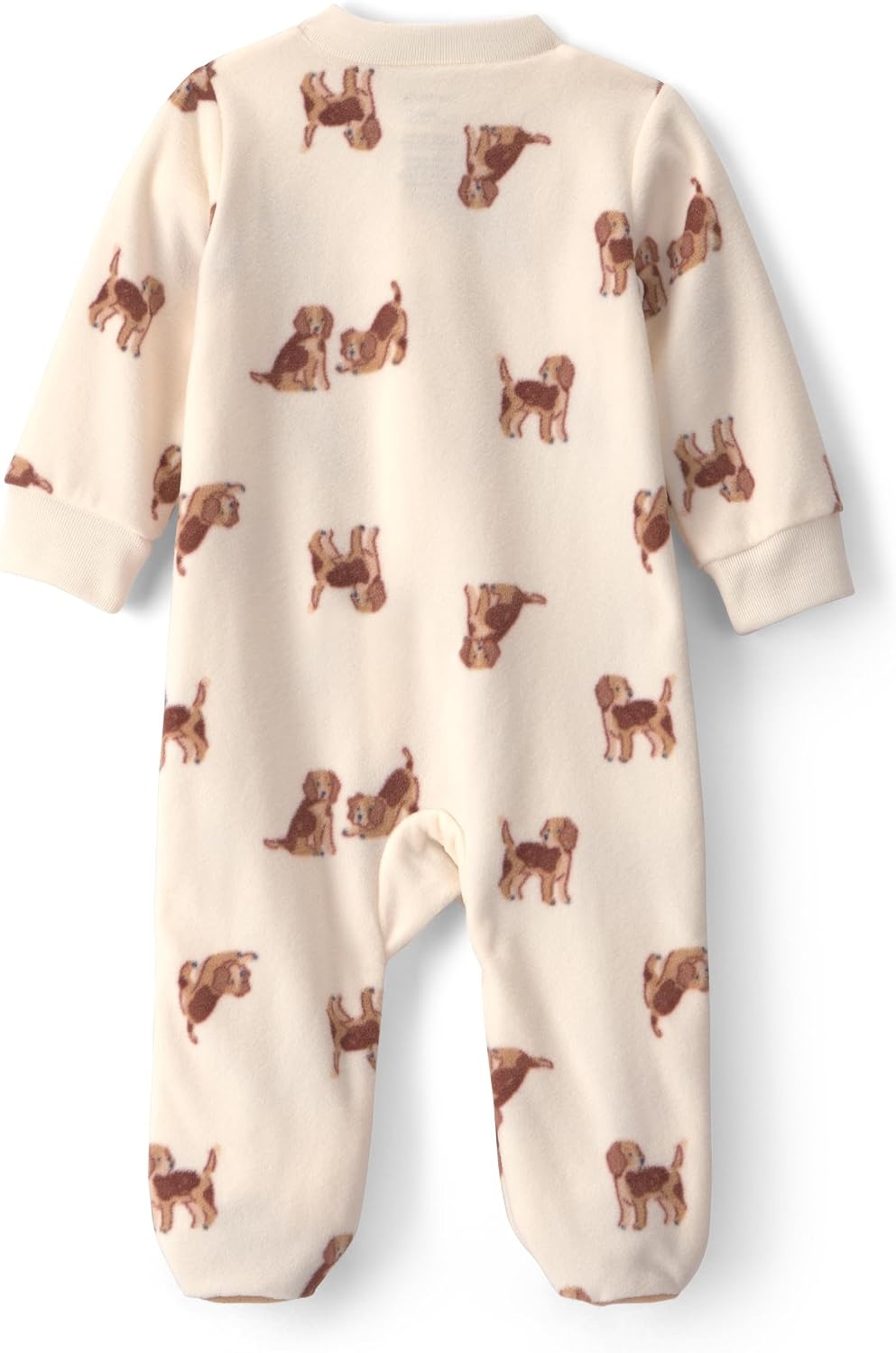 image:imageCarters Baby Boys Fleece Sleep and PlayKhaki Cream Beagle Foot Art