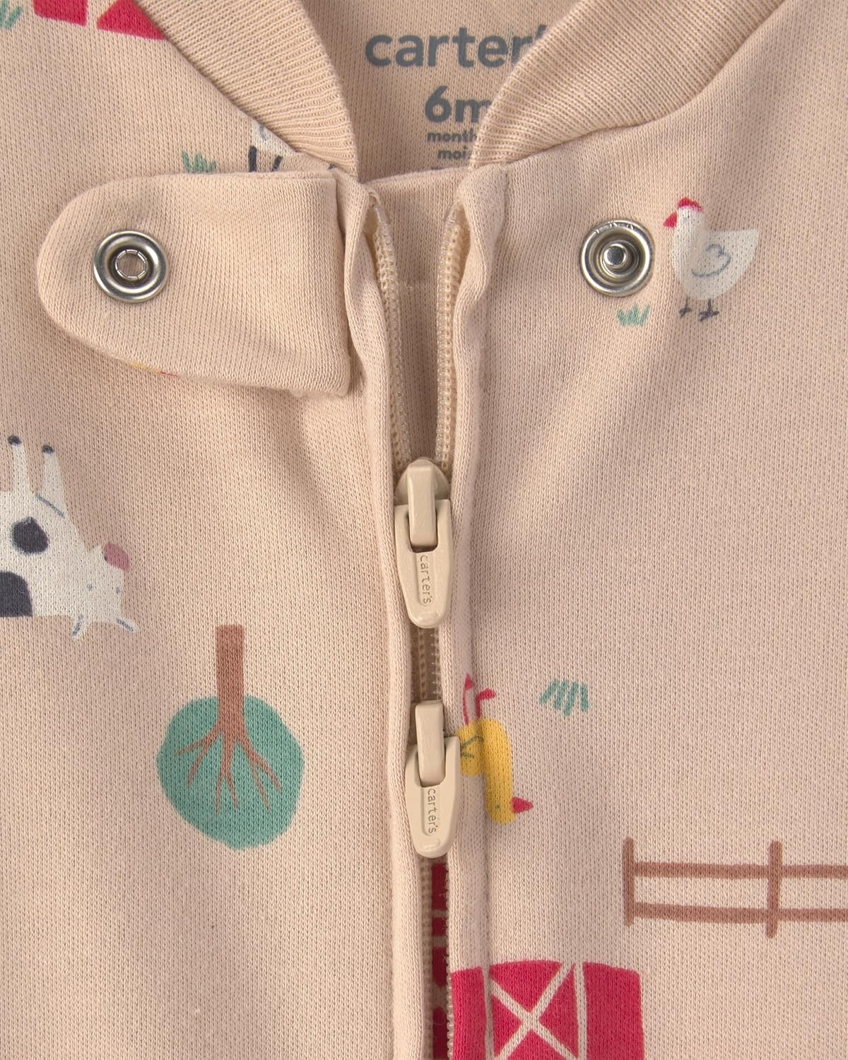 image:imageCarters Baby Boys Interlock Sleep and PlayBeige Khaki Cow Foot