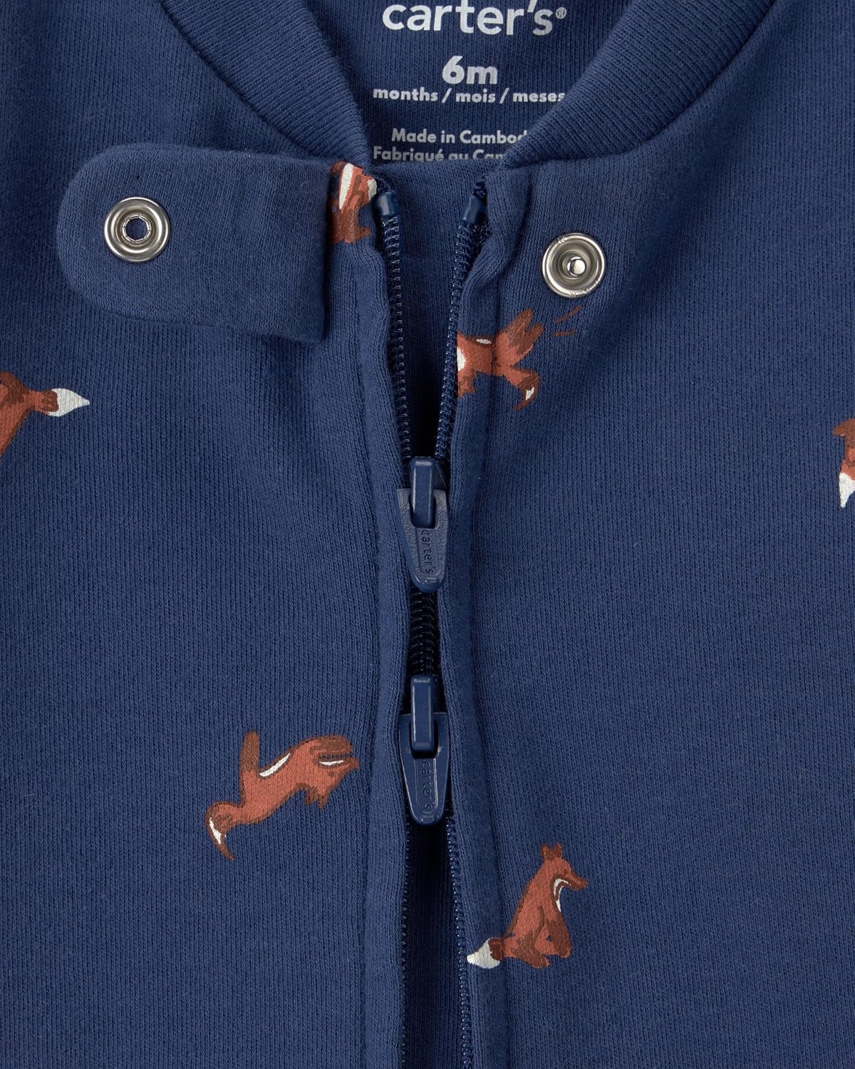 image:imageCarters Baby Boys Interlock Sleep and PlayNavy Blue Fox Print