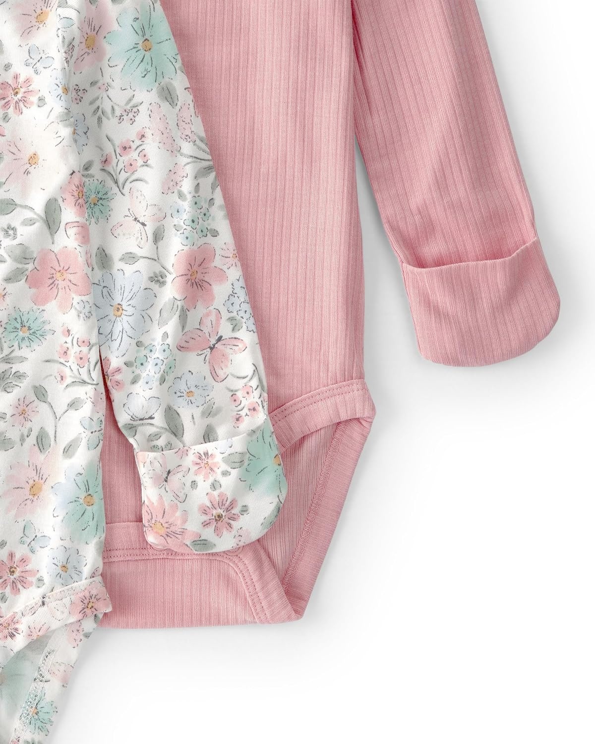 image:imageCarters Baby Boys Purelysoft 2pack Long Sleeve BodysuitGarden Print