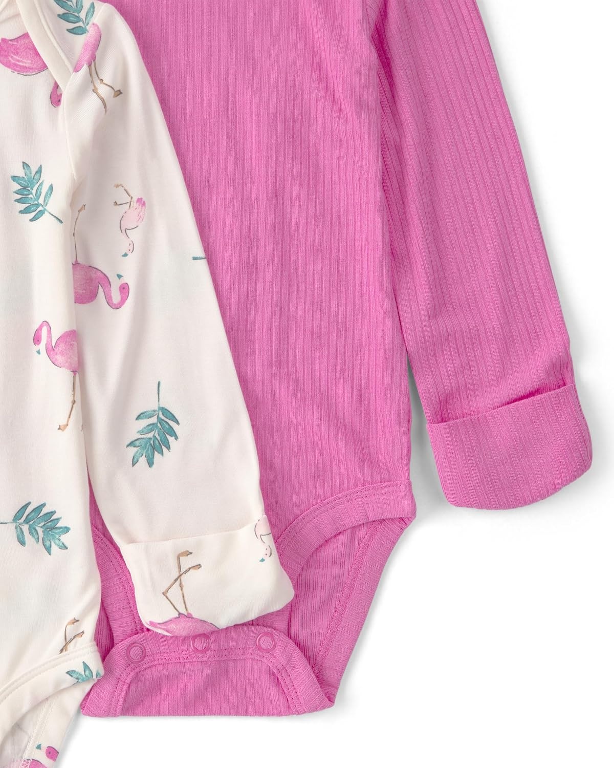 image:imageCarters Baby Boys Purelysoft 2pack Long Sleeve BodysuitPinkIvory