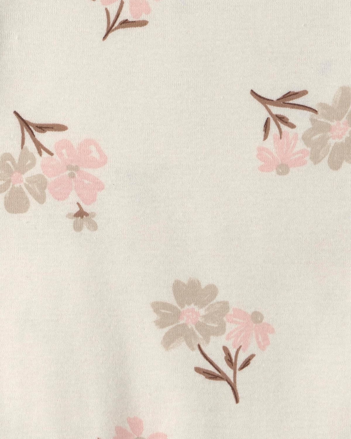 image:imageCarters Baby Girls 3piece Bodysuit Pant SetsPink White Floral