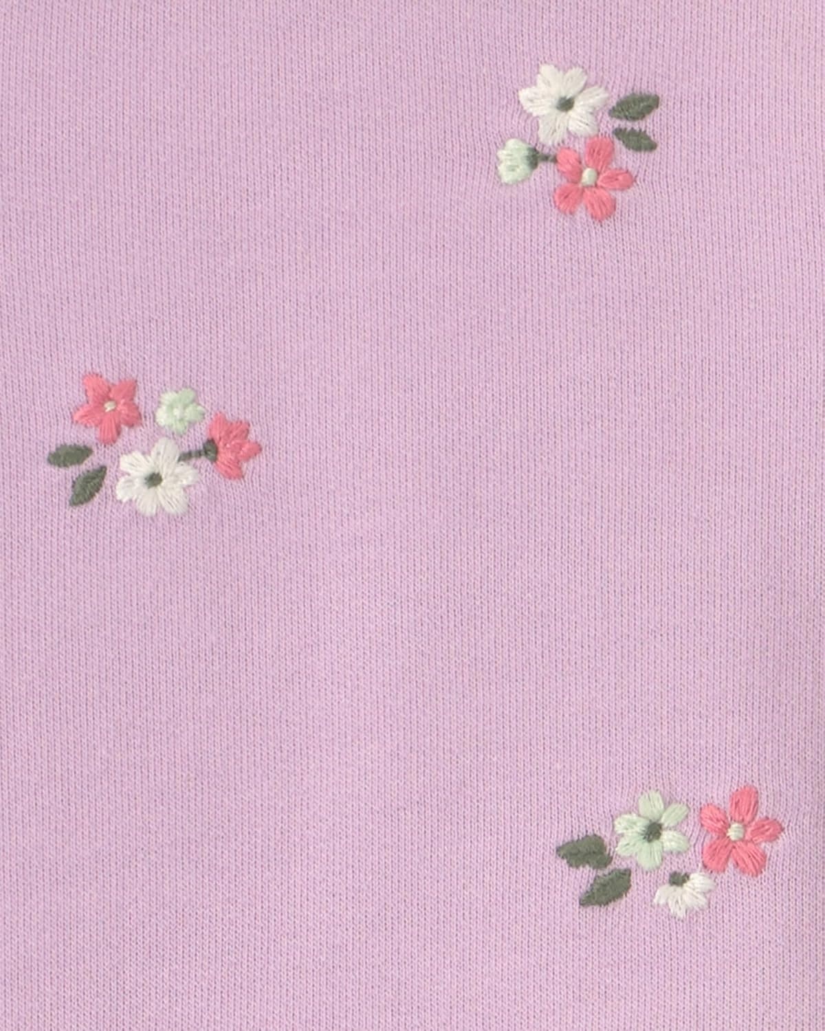 image:imageCarters Baby Girls 3piece Bodysuit Pant SetsPurple Embroidery