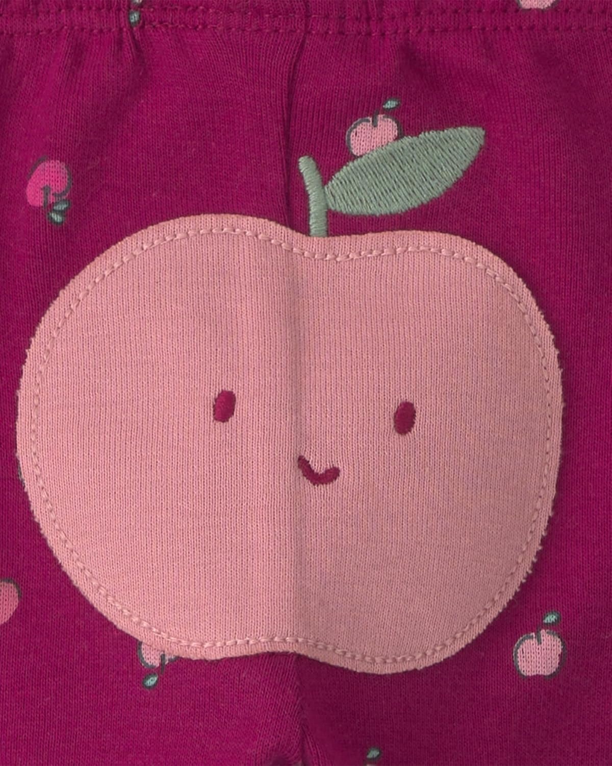 image:imageCarters Baby Girls 3piece Bodysuit Pant SetsPurple Pink Apple
