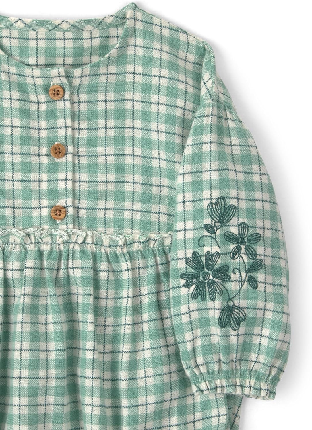 image:imageCarters Baby Girls 3piece Diaper Cover SetGreen Checked Bubble