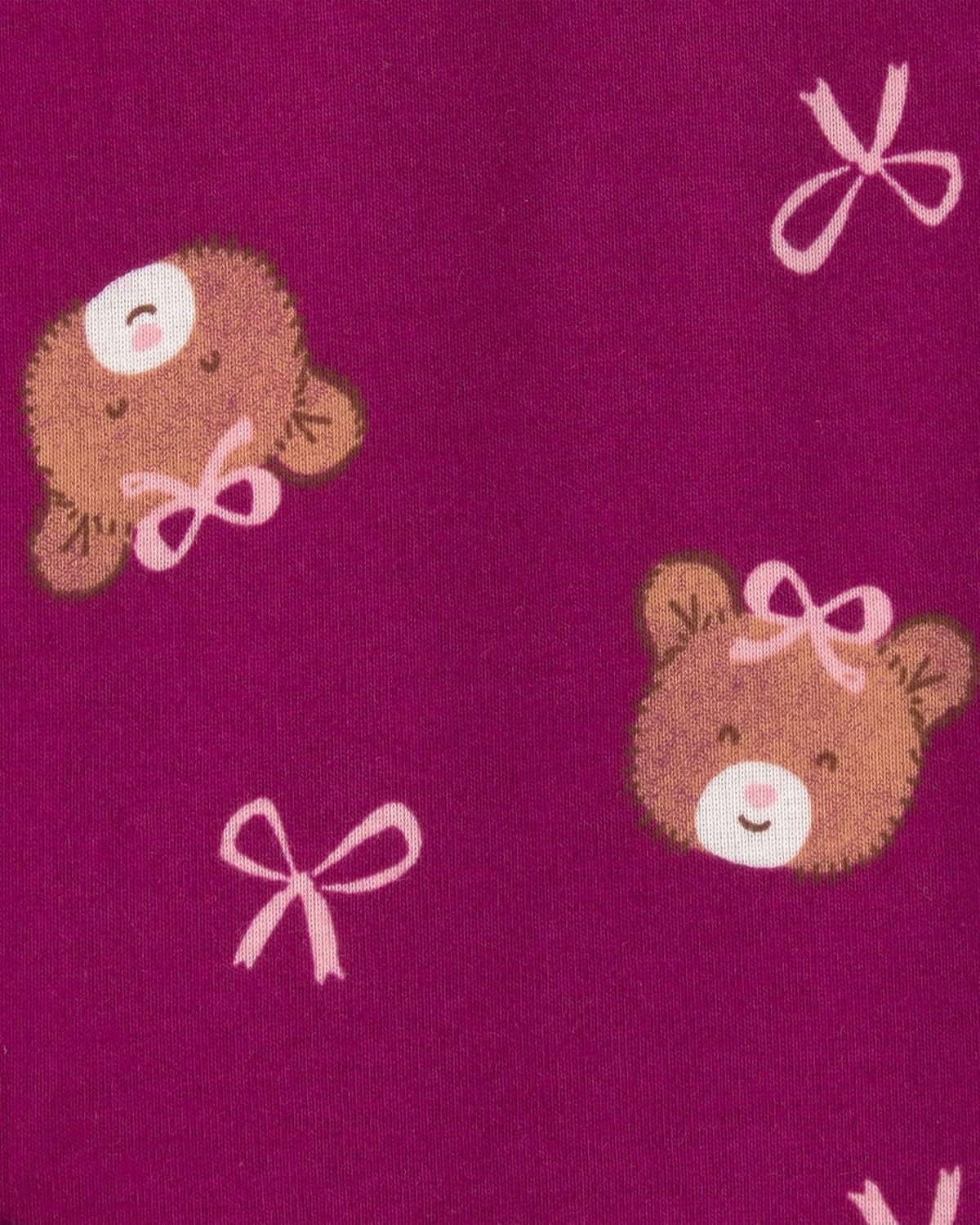 image:imageCarters Baby Girls 4pack Short Sleeve BodysuitsPurple Bear Art