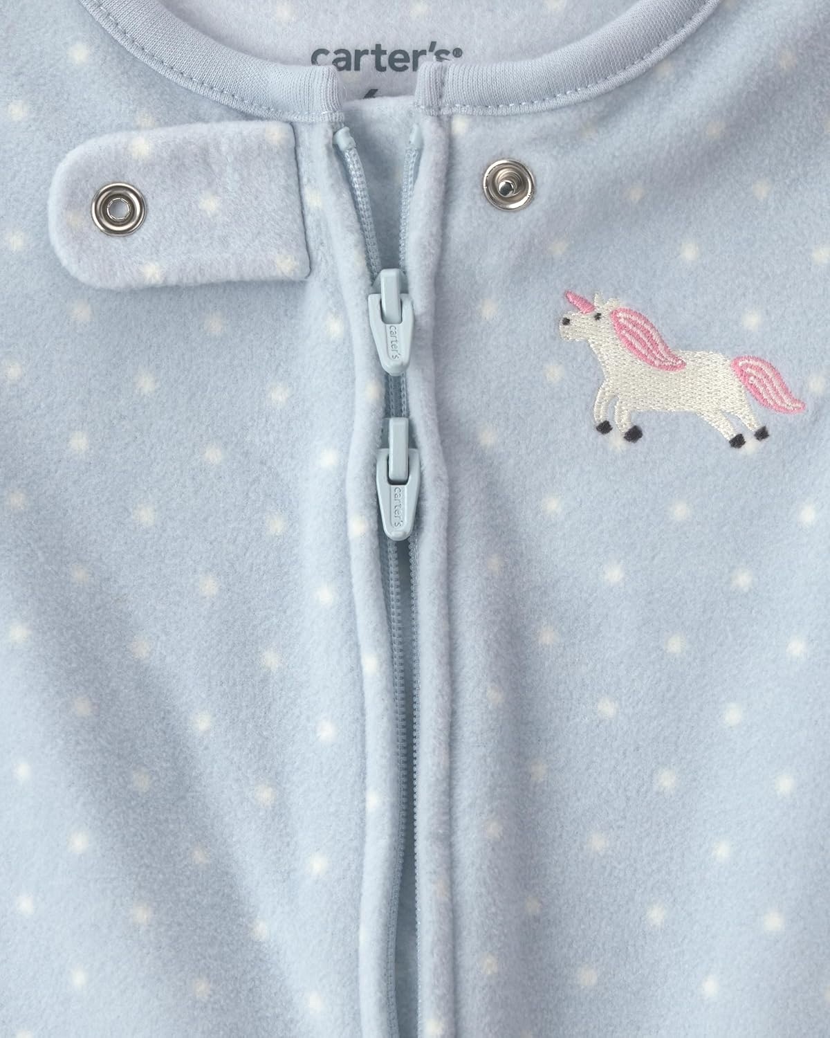 image:imageCarters Baby Girls Fleece Sleep and PlayBlue Unicorn