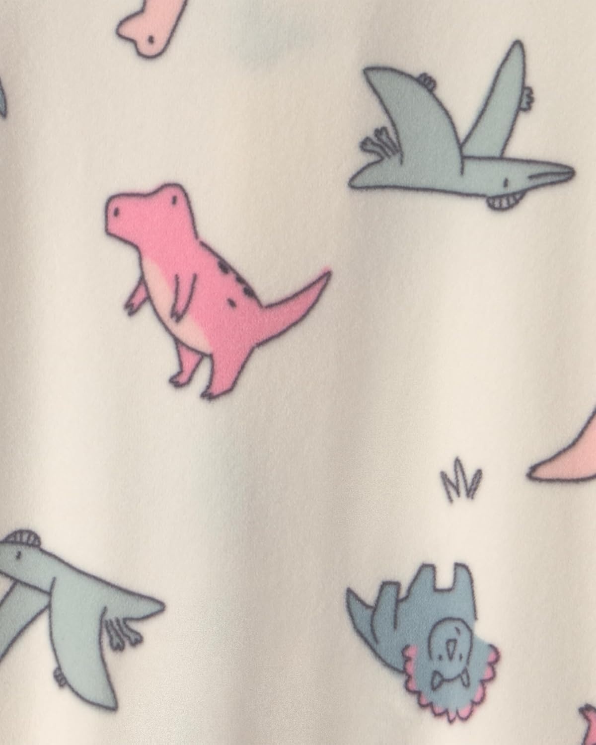 image:imageCarters Baby Girls Fleece Sleep and PlayIvory Cream Dino Print