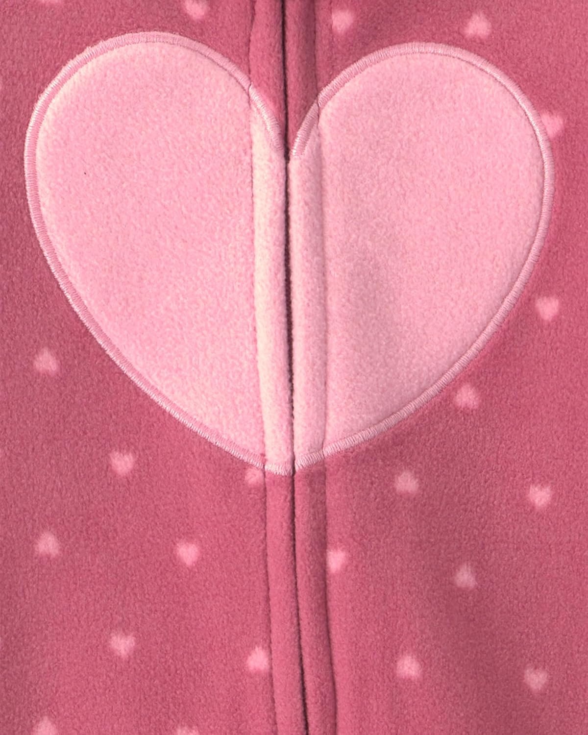 image:imageCarters Baby Girls Fleece Sleep and PlayMaroon Pink Heart