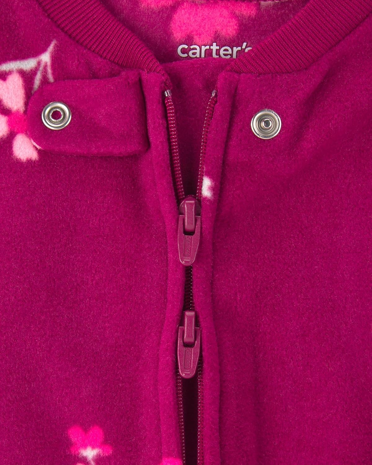 image:imageCarters Baby Girls Fleece Sleep and PlayPurple Burgundy Floral