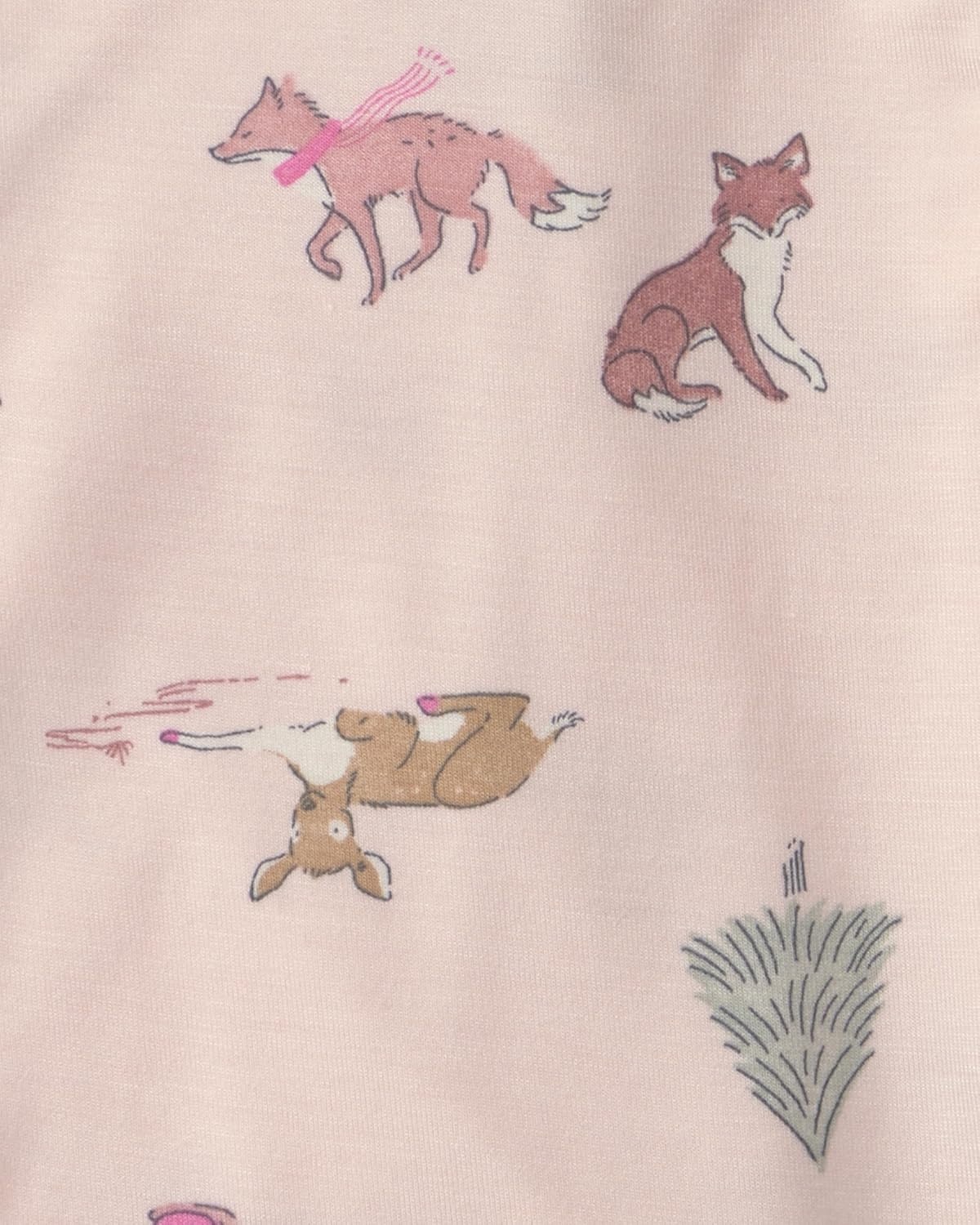 image:imageCarters Baby Girls Purelysoft 2pack Long Sleeve BodysuitPink Woodland Print