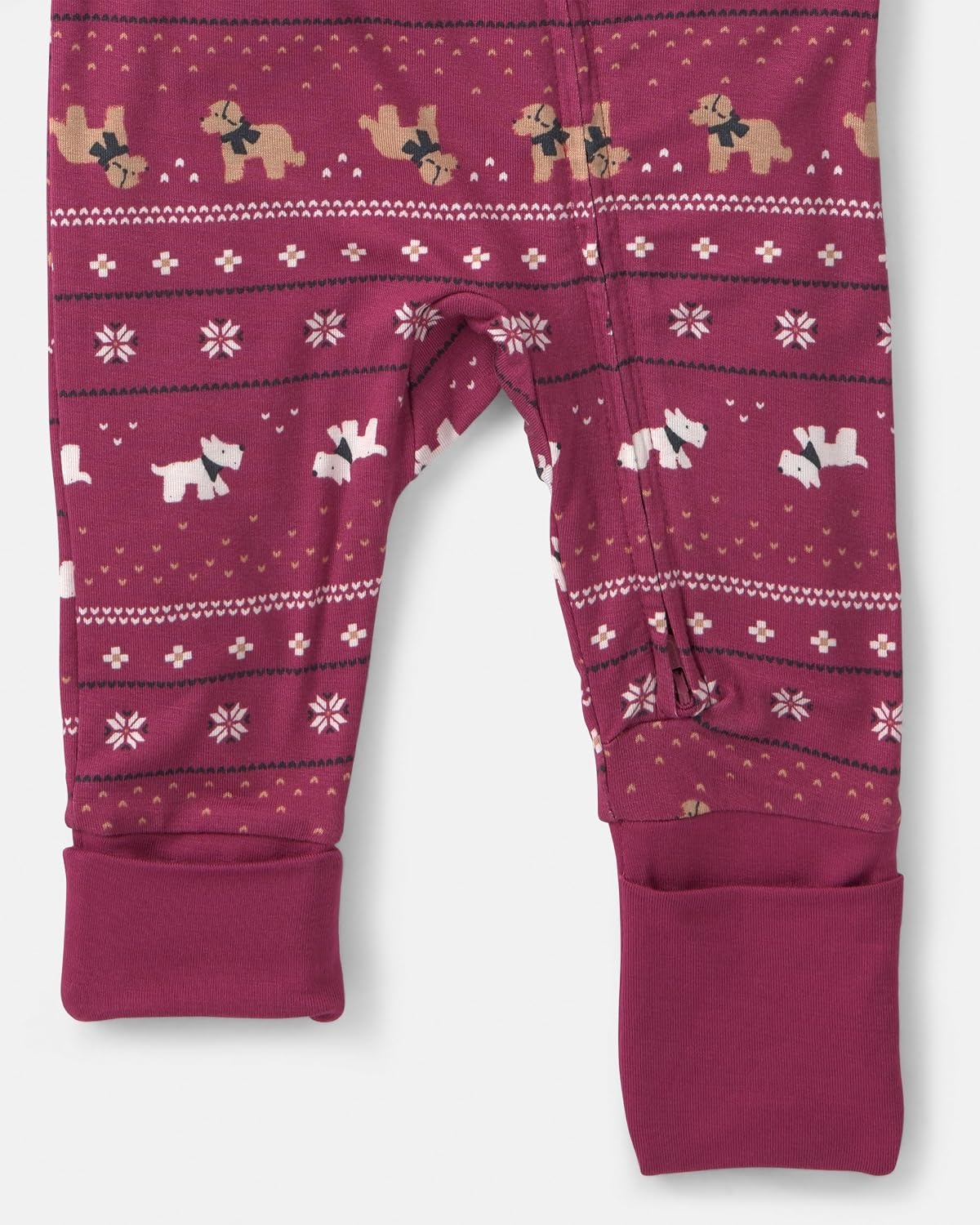 image:imageCarters Baby Purelysoft Sleep and Play PajamasBurgundy Fair Isle
