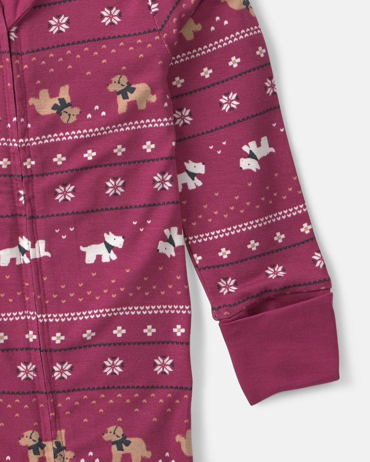 image:imageCarters Baby Purelysoft Sleep and Play PajamasBurgundy Fair Isle