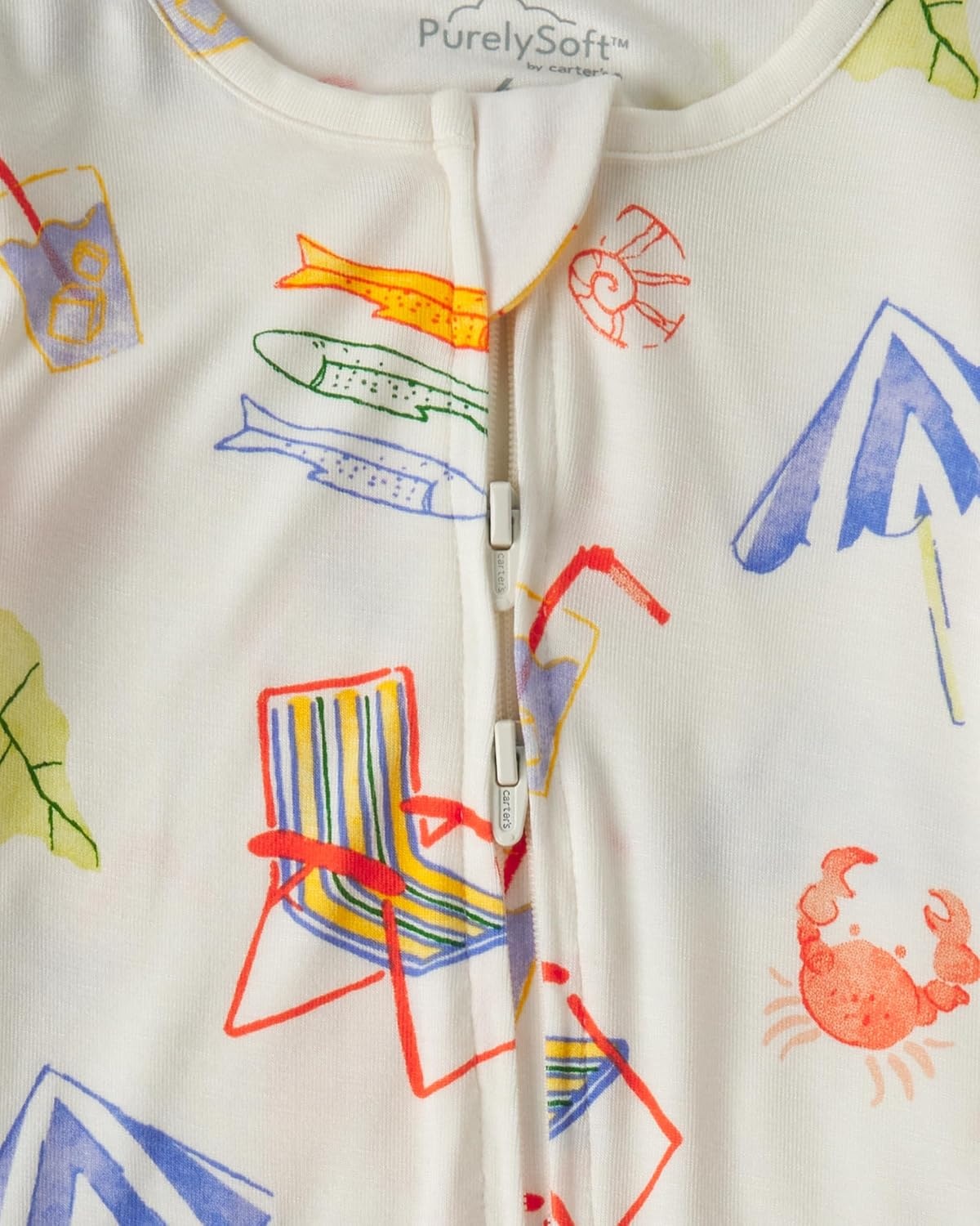 image:imageCarters Baby Purelysoft Sleep and Play PajamasCream
