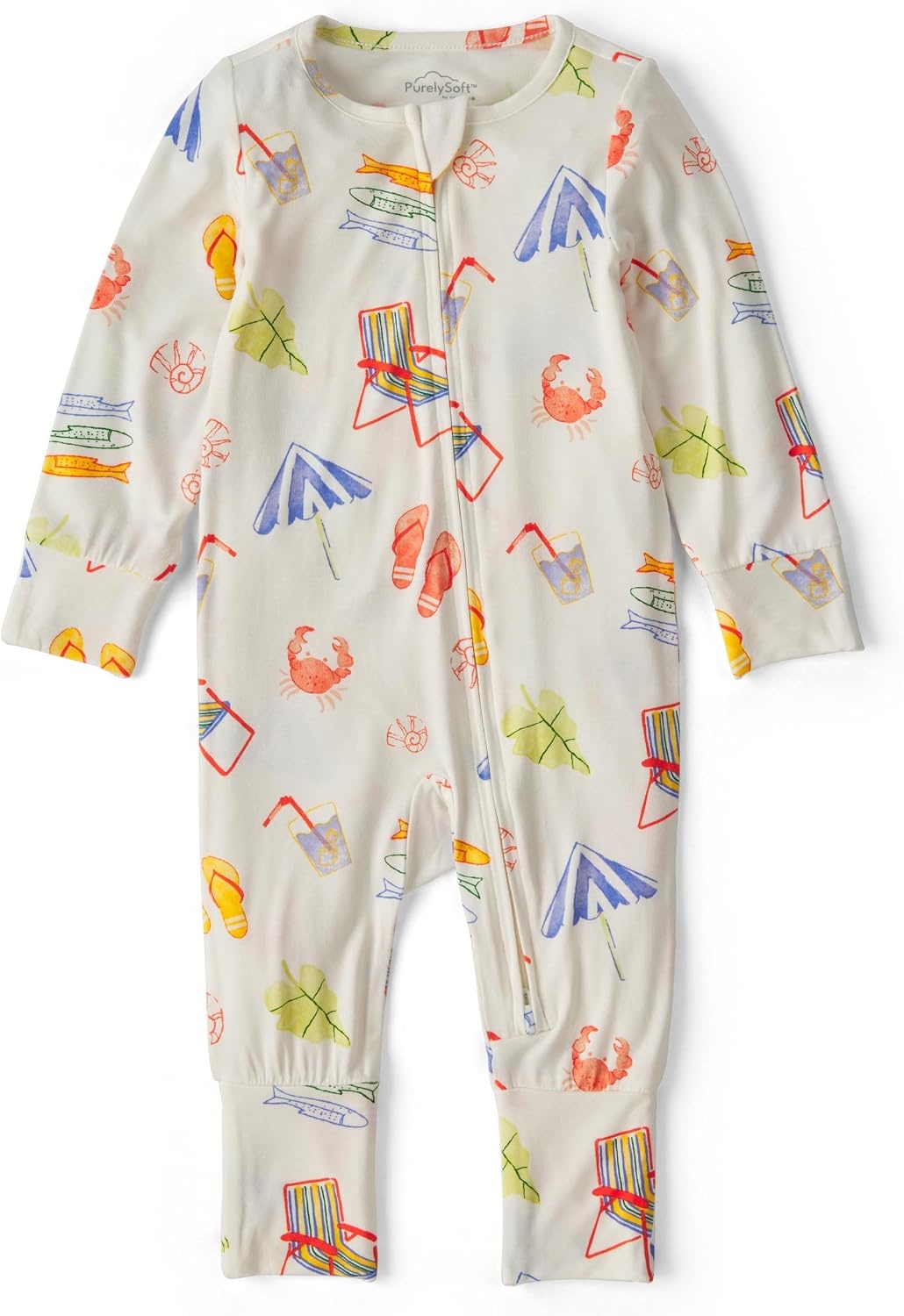 image:imageCarters Baby Purelysoft Sleep and Play PajamasCream