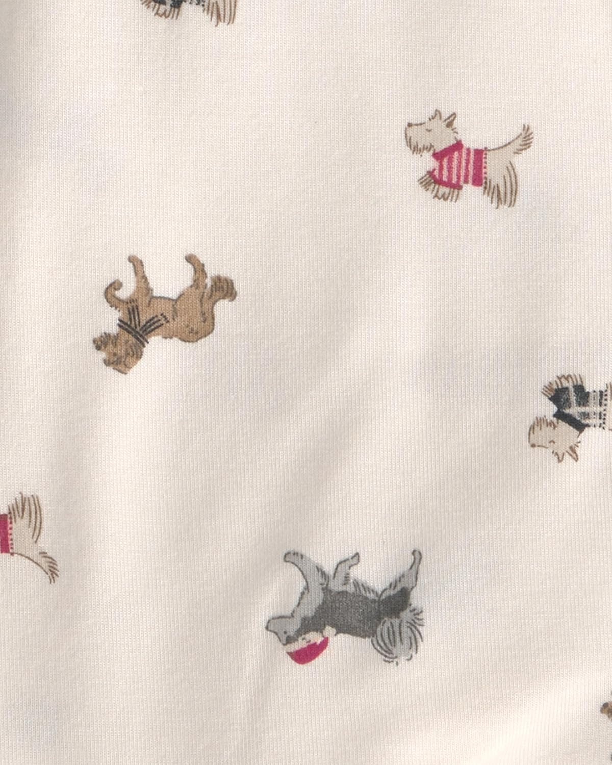 image:imageCarters Baby Purelysoft Sleep and Play PajamasCream Dog Print