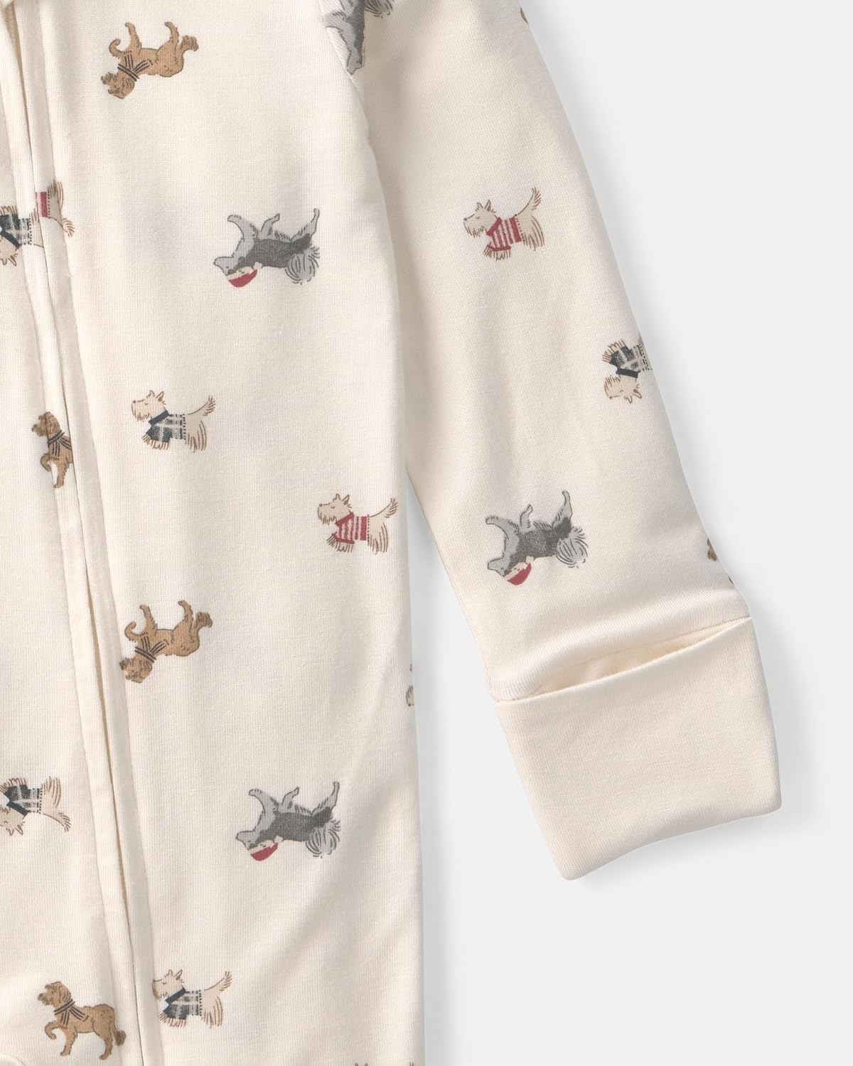 image:imageCarters Baby Purelysoft Sleep and Play PajamasCream Dog Print