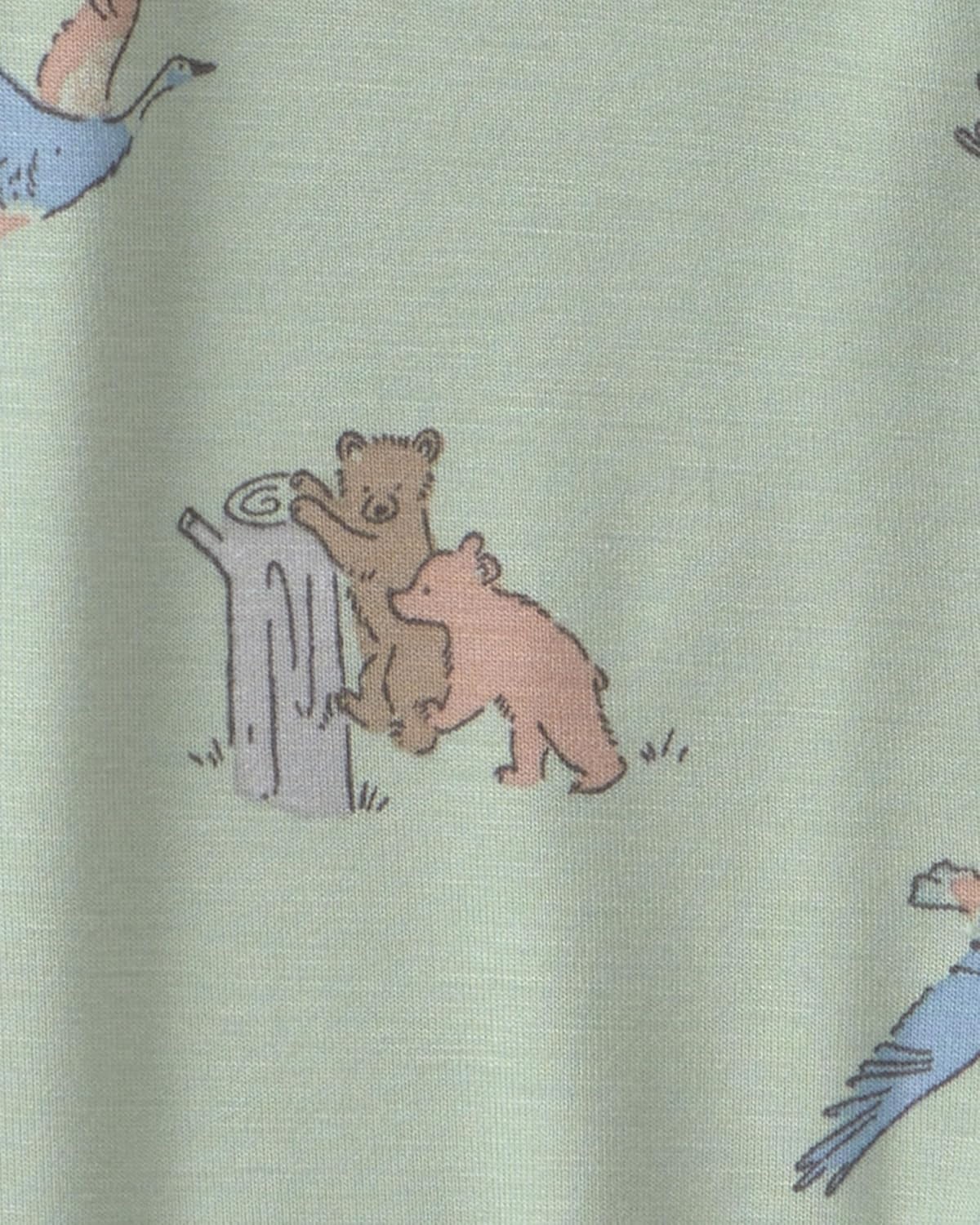 image:imageCarters Baby Purelysoft Sleep and Play PajamasGreen Desert Print