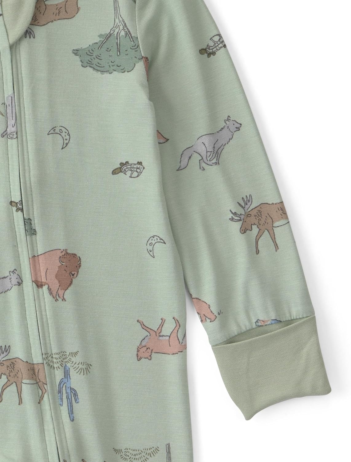 image:imageCarters Baby Purelysoft Sleep and Play PajamasGreen Desert Print