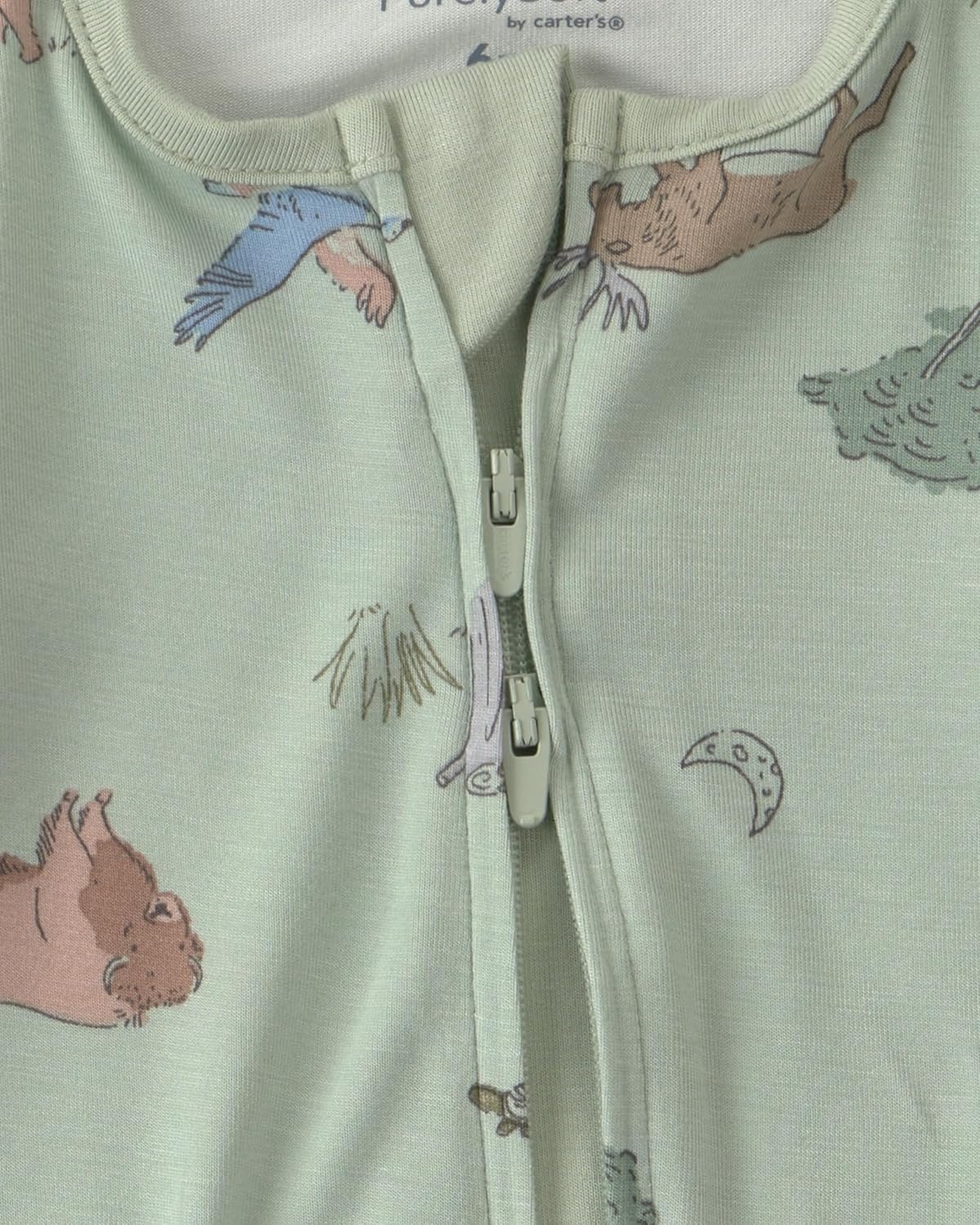 image:imageCarters Baby Purelysoft Sleep and Play PajamasGreen Desert Print