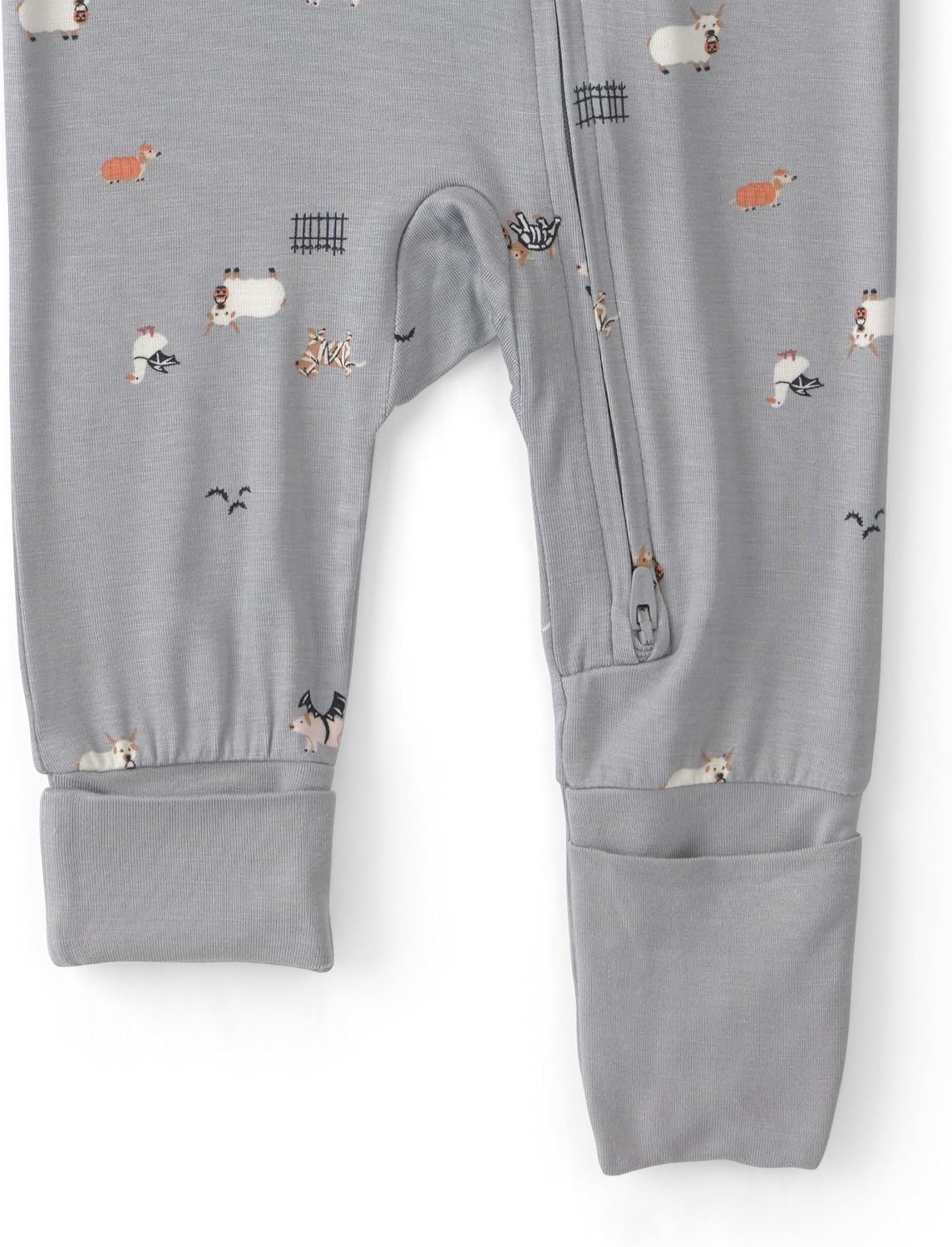 image:imageCarters Baby Purelysoft Sleep and Play PajamasGrey Halloween Print