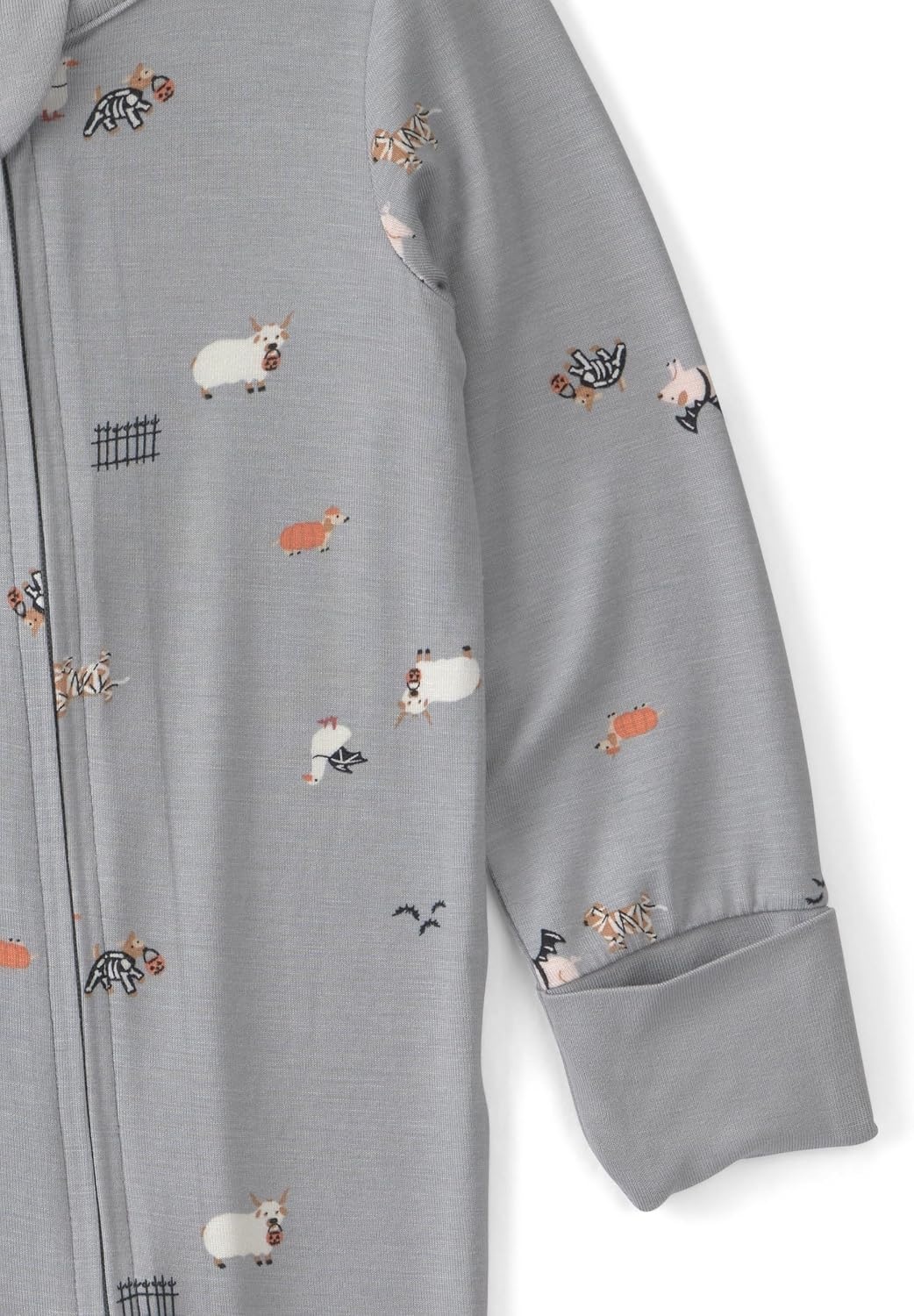 image:imageCarters Baby Purelysoft Sleep and Play PajamasGrey Halloween Print