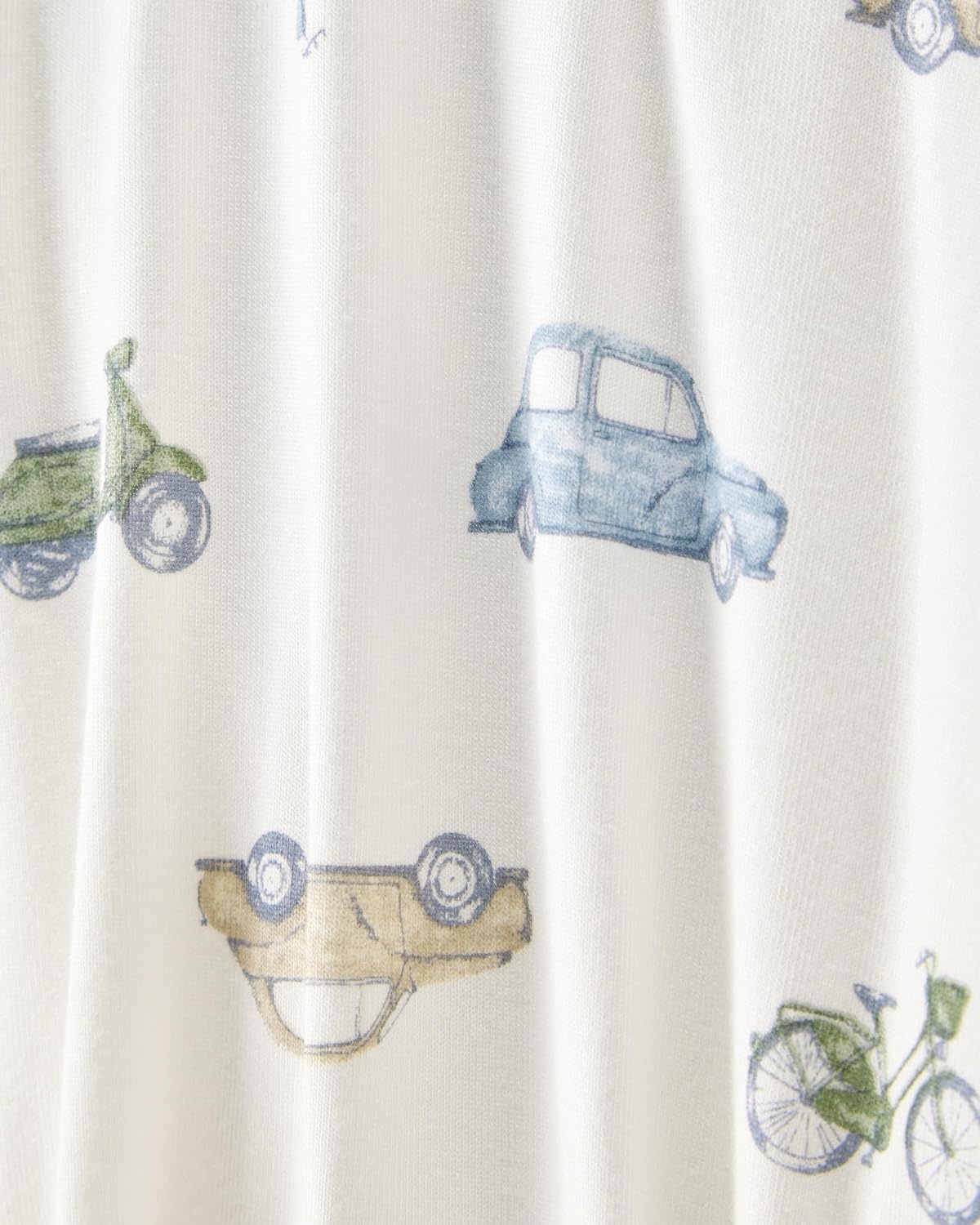 image:imageCarters Baby Purelysoft Sleep and Play PajamasIvory Car