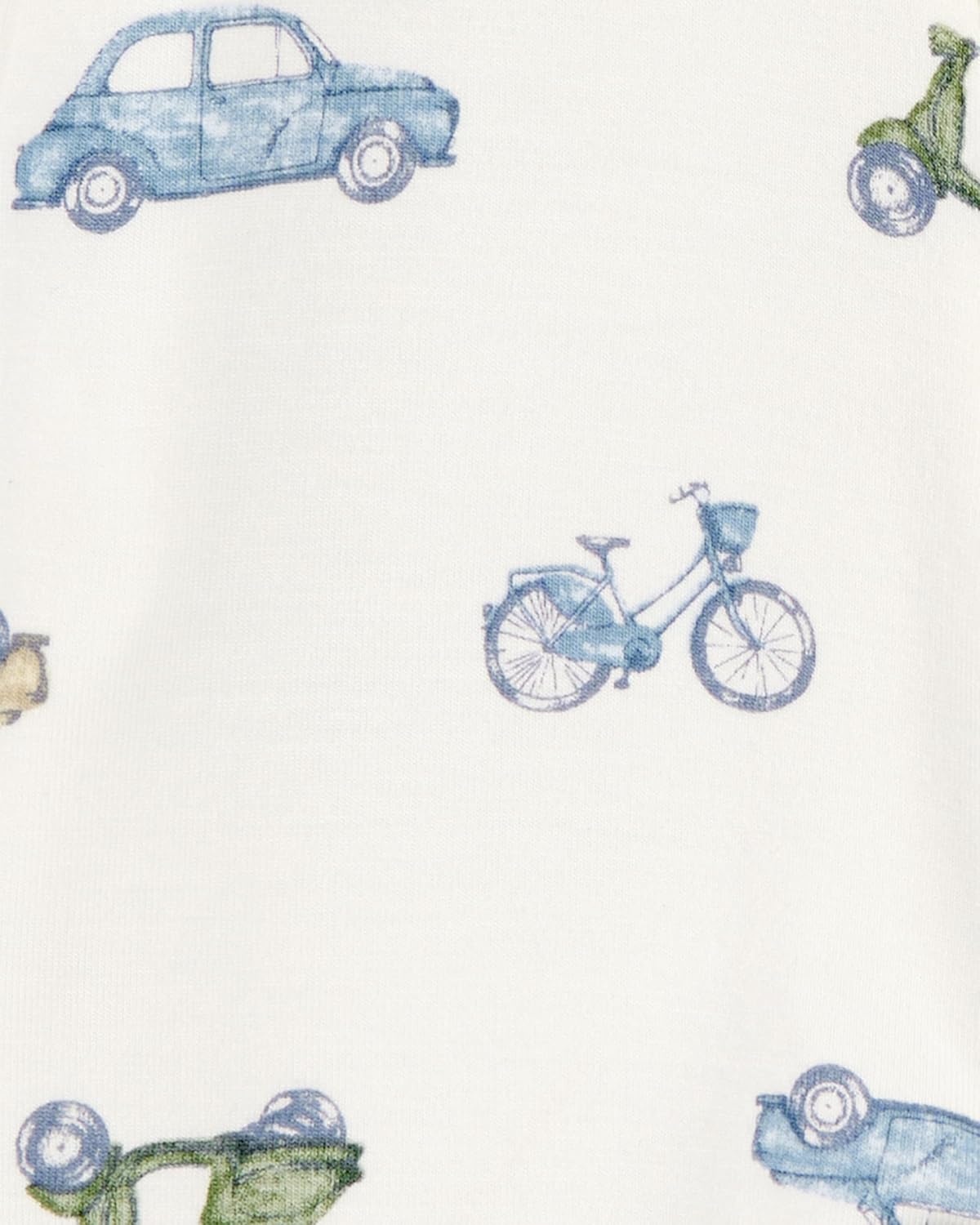 image:imageCarters Baby Purelysoft Sleep and Play PajamasIvory Car