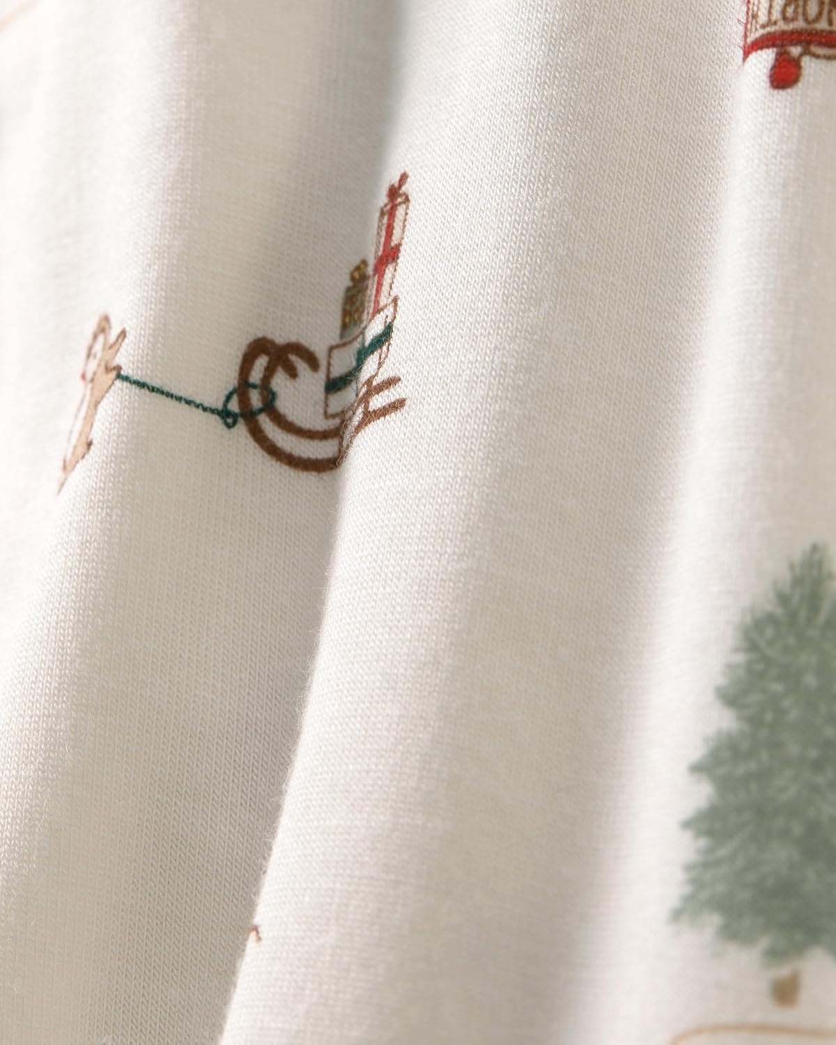 image:imageCarters Baby Purelysoft Sleep and Play PajamasIvory Cream North Pole