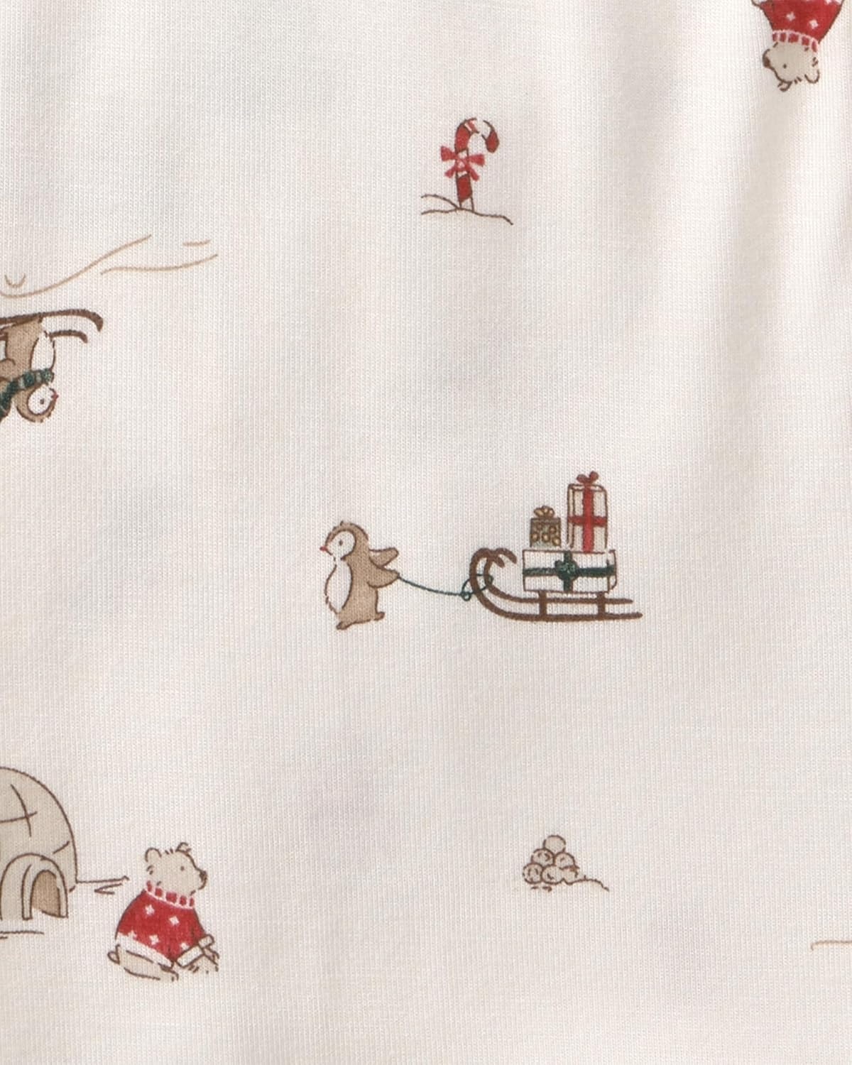 image:imageCarters Baby Purelysoft Sleep and Play PajamasIvory Cream North Pole
