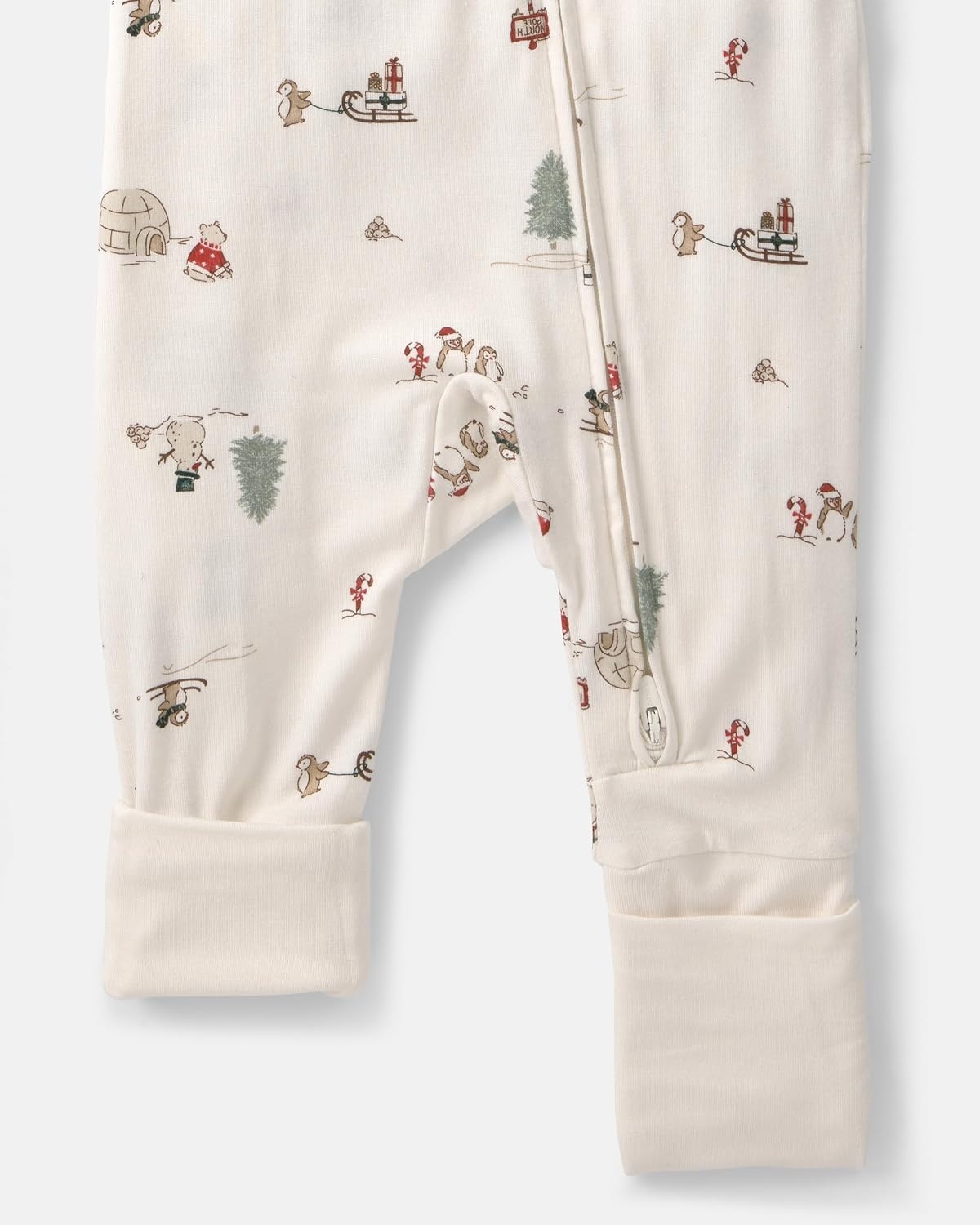 image:imageCarters Baby Purelysoft Sleep and Play PajamasIvory Cream North Pole