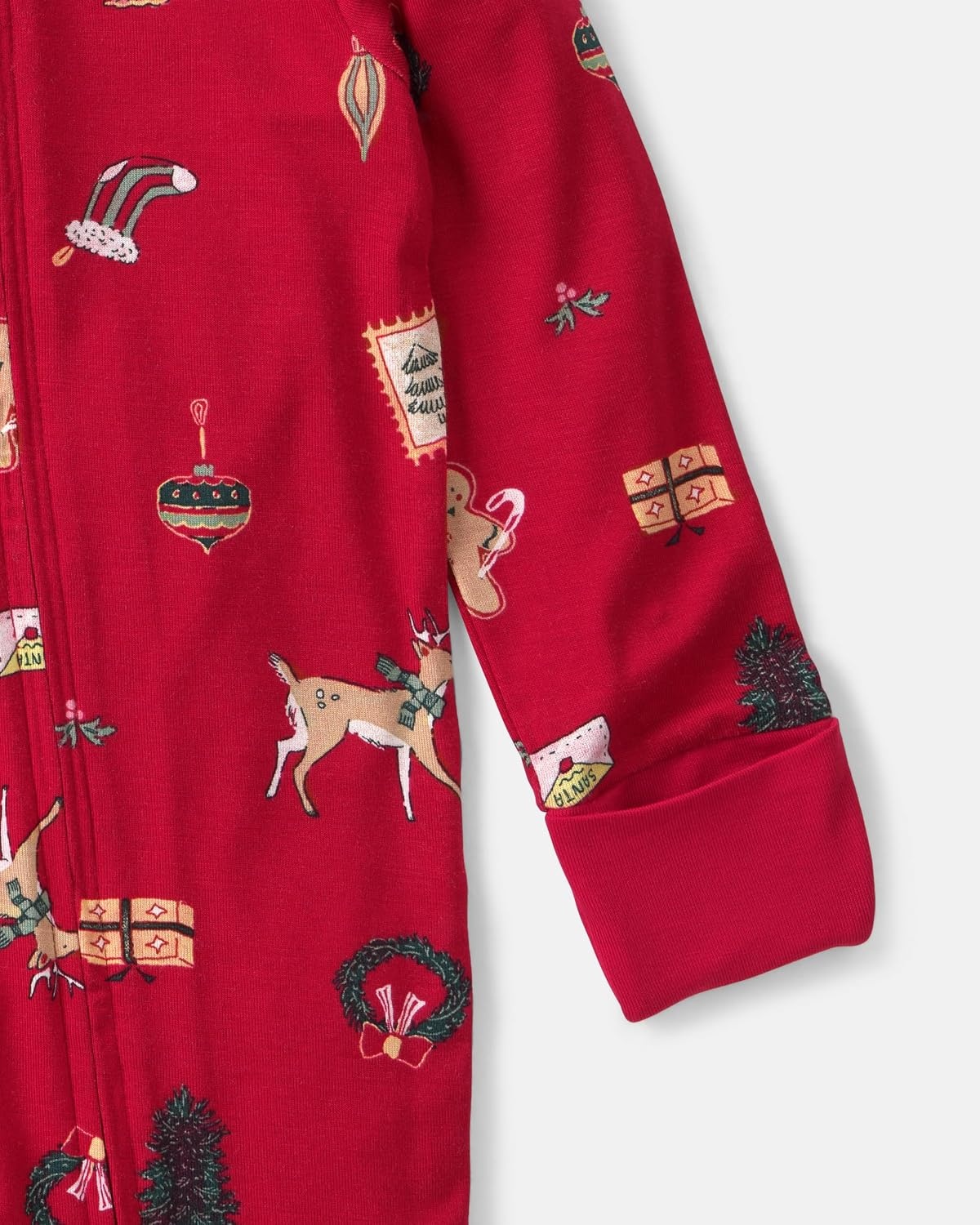 image:imageCarters Baby Purelysoft Sleep and Play PajamasRed Christmas Print