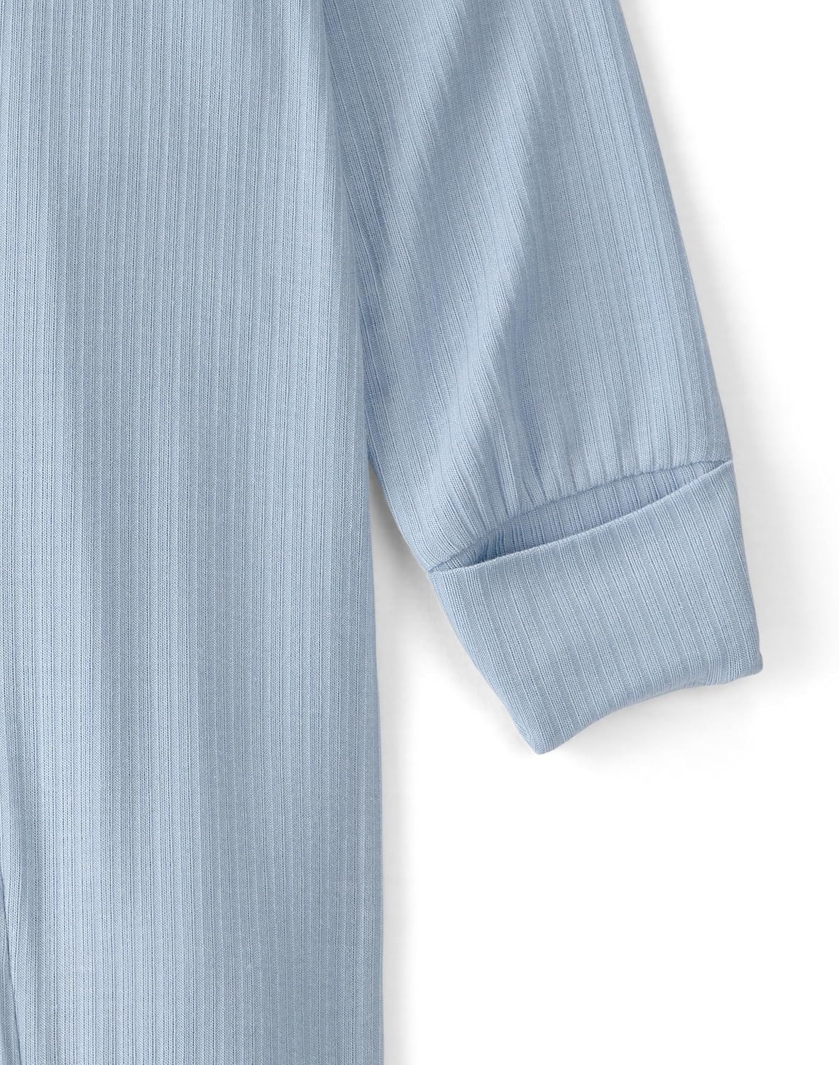 image:imageCarters Baby Purelysoft Sleep and Play PajamasSolid Light Blue