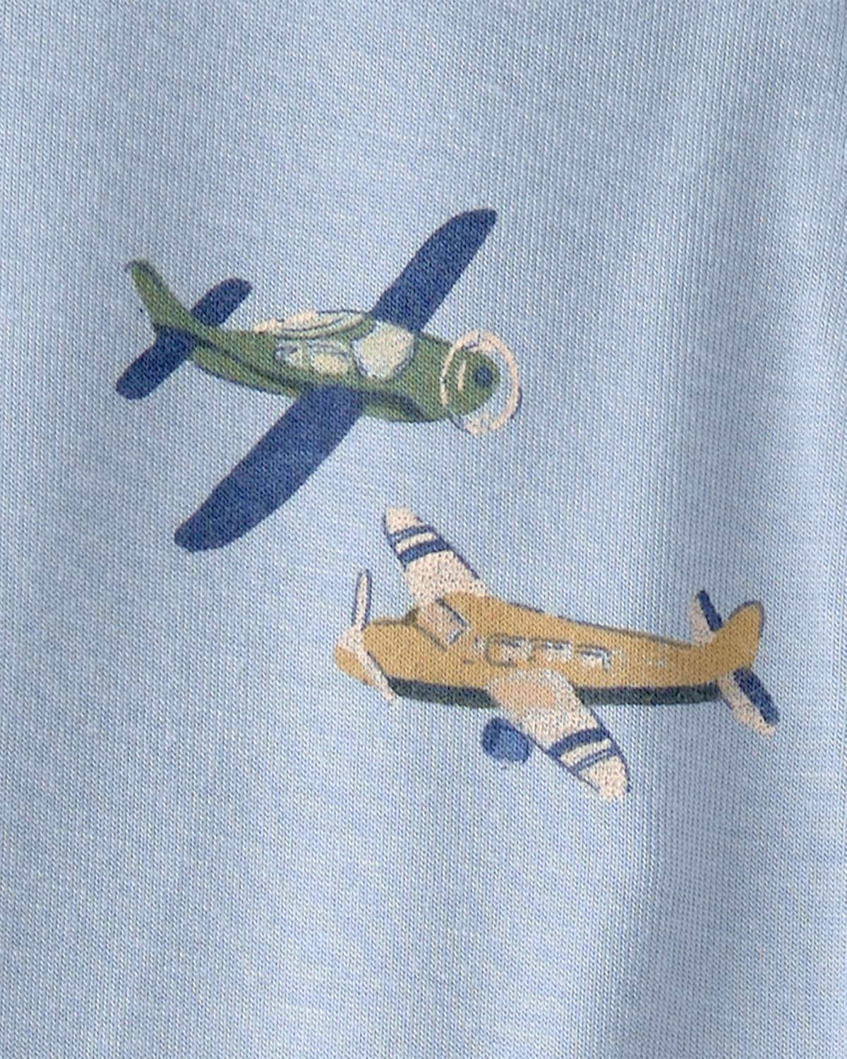 image:imageCarters Baby Purelysoft Sleep and Play PajamasVintage Plane