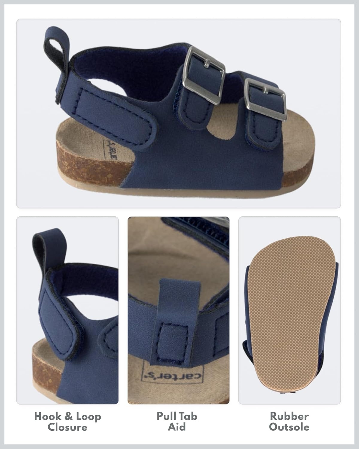 image:imageCarters Baby Sandals for Boys Girls and Unisex Casual SandalsNavy