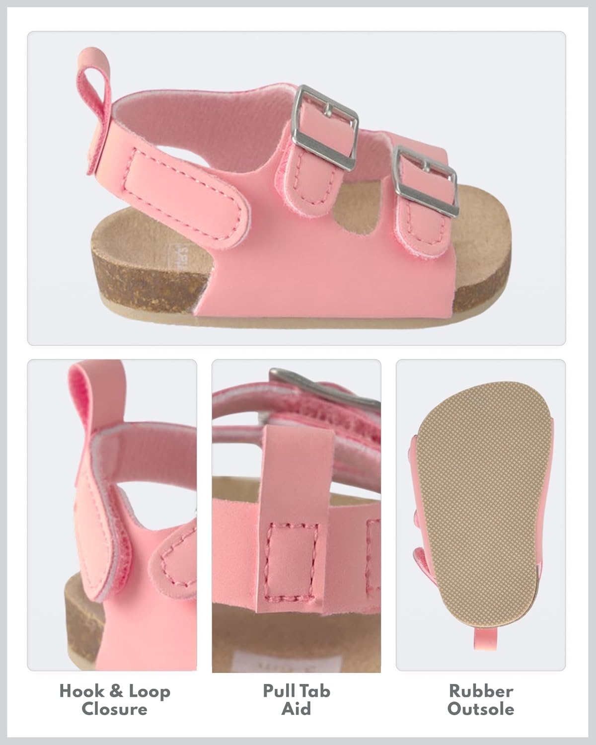image:imageCarters Baby Sandals for Boys Girls and Unisex Casual SandalsPink